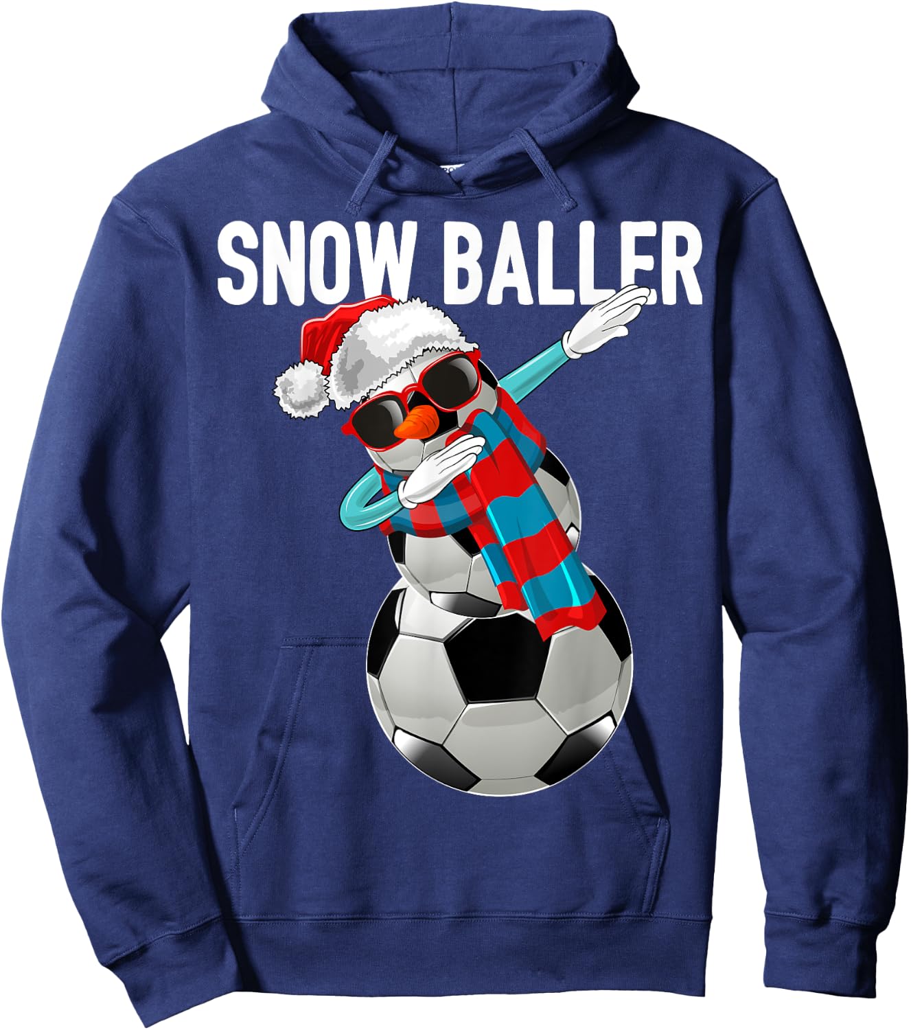 Snow Baller Dabbing Soccer Christmas Snowman Shirt Gift Kids Hoodie - Hoodie | Navy