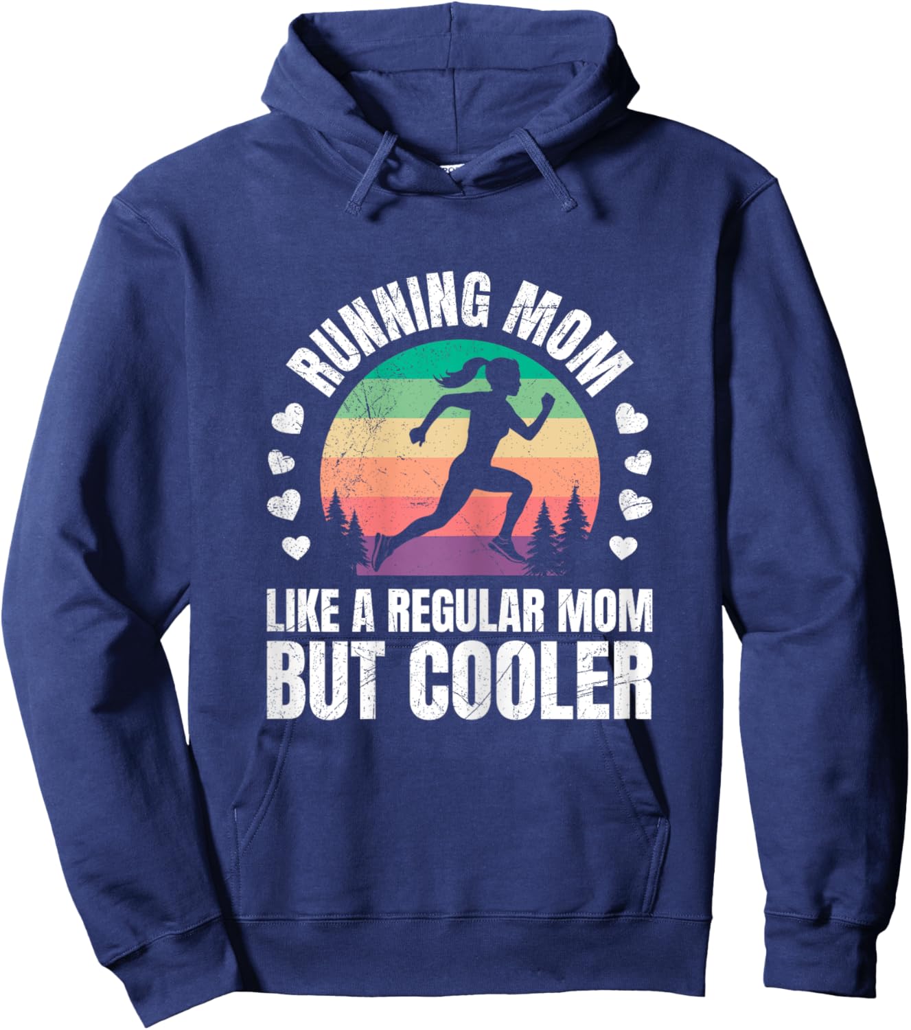 Mommy RUNNING MOM LIKE A REGULAR MOM BUT COOLER Running Hoodie - Hoodie | Navy