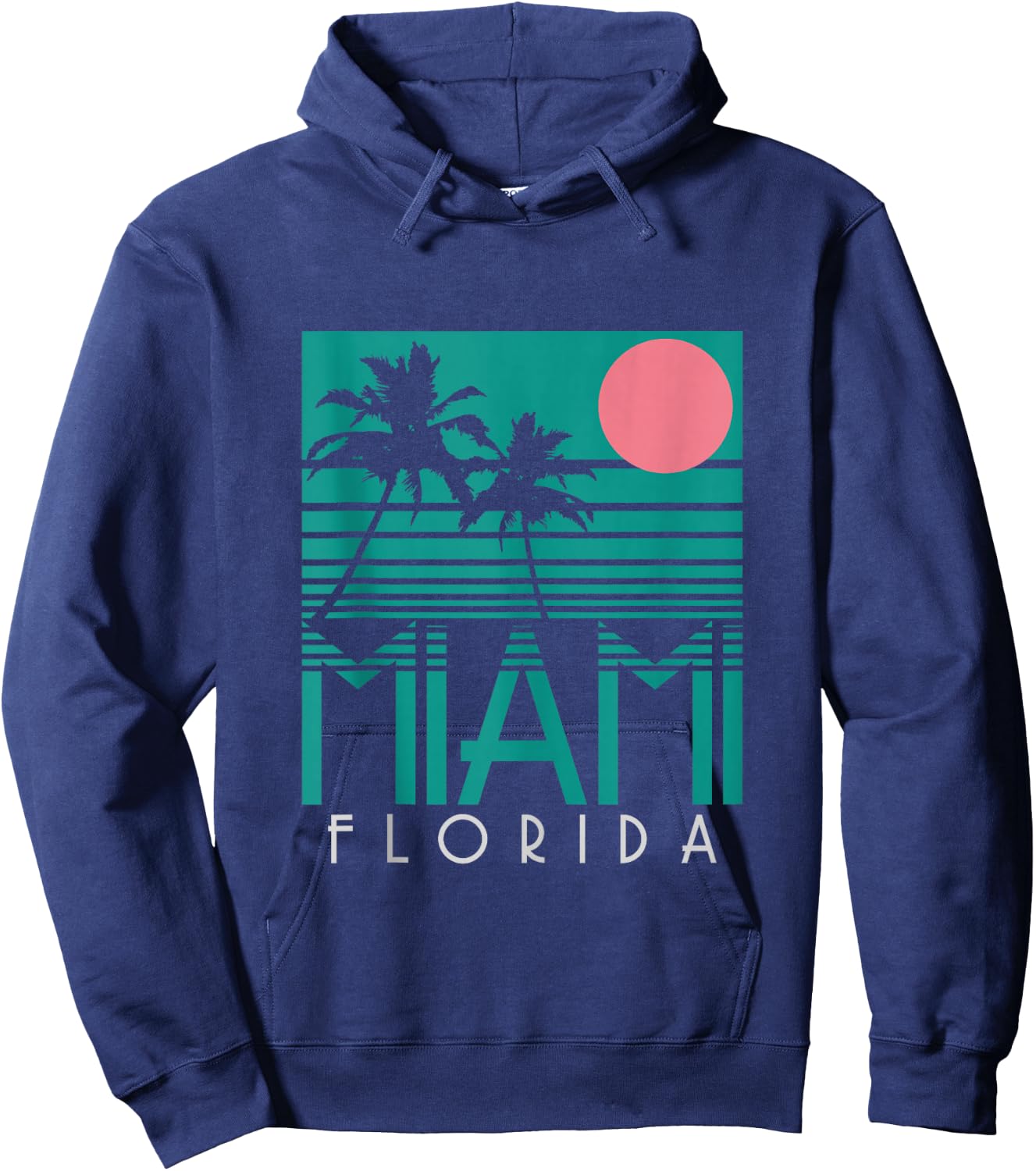 Miami Shirt Vintage Florida America USA Souvenir Surfer Hoodie - Hoodie | Navy