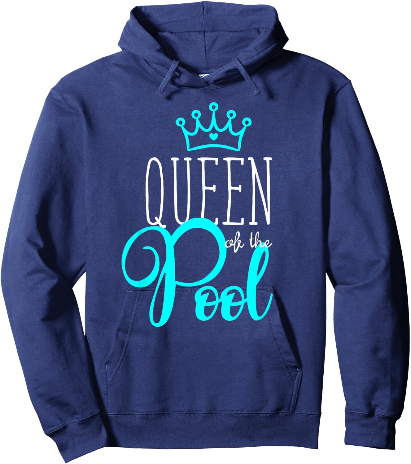Swimmer T Shirt Queen of the Pool Swimming Quote Girl Woman Hoodie - Hoodie | Navy