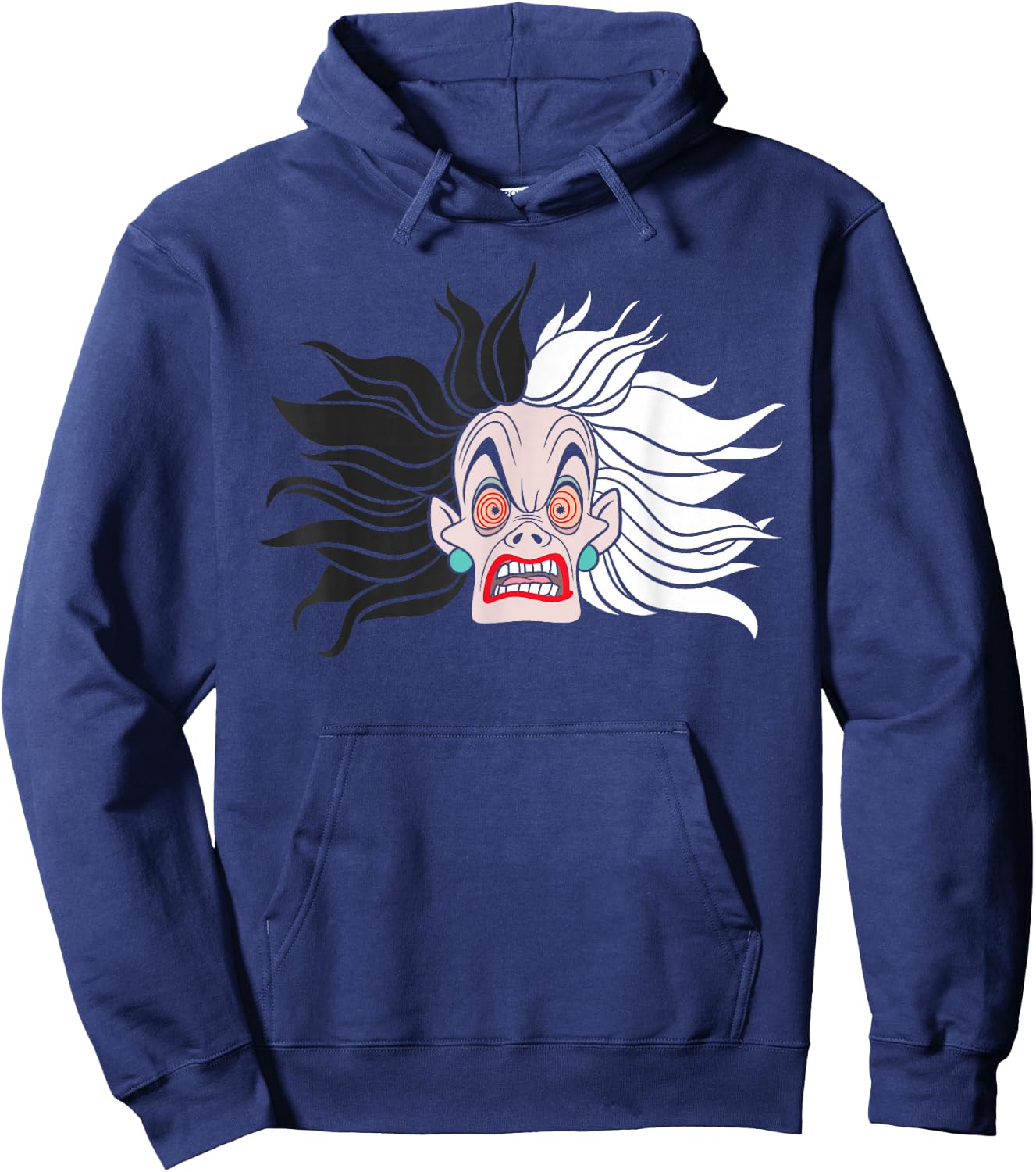 Disney Villains Crazy Cruella De Vil Hoodie - Hoodie | Navy