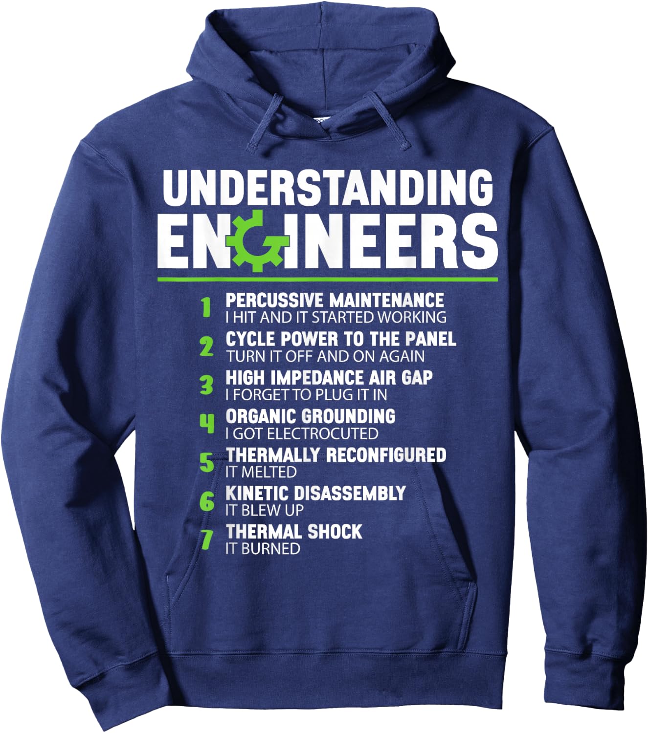 Funny Engineer Gifts Understanding Engineers Men Black Cotton Blend Hoodie - Hoodie | Navy