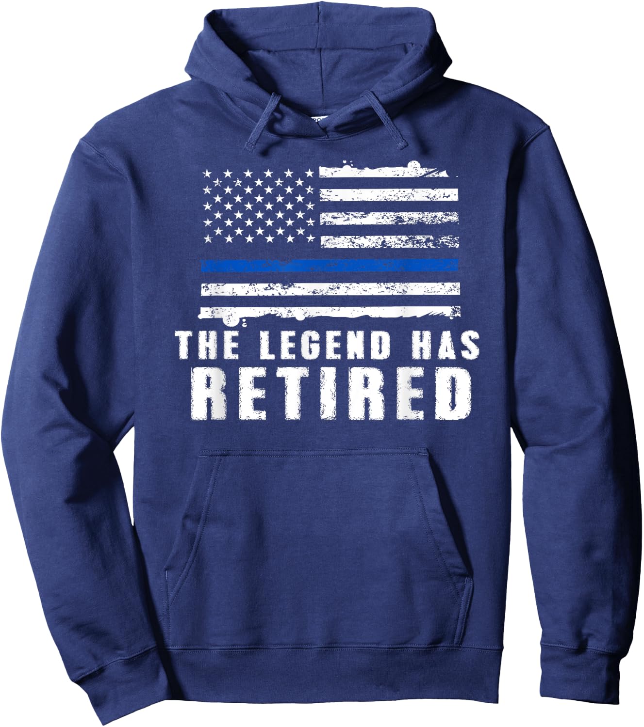 The Legend Has Retired - Blue Line Officer Retirement Gift Hoodie - Hoodie | Navy