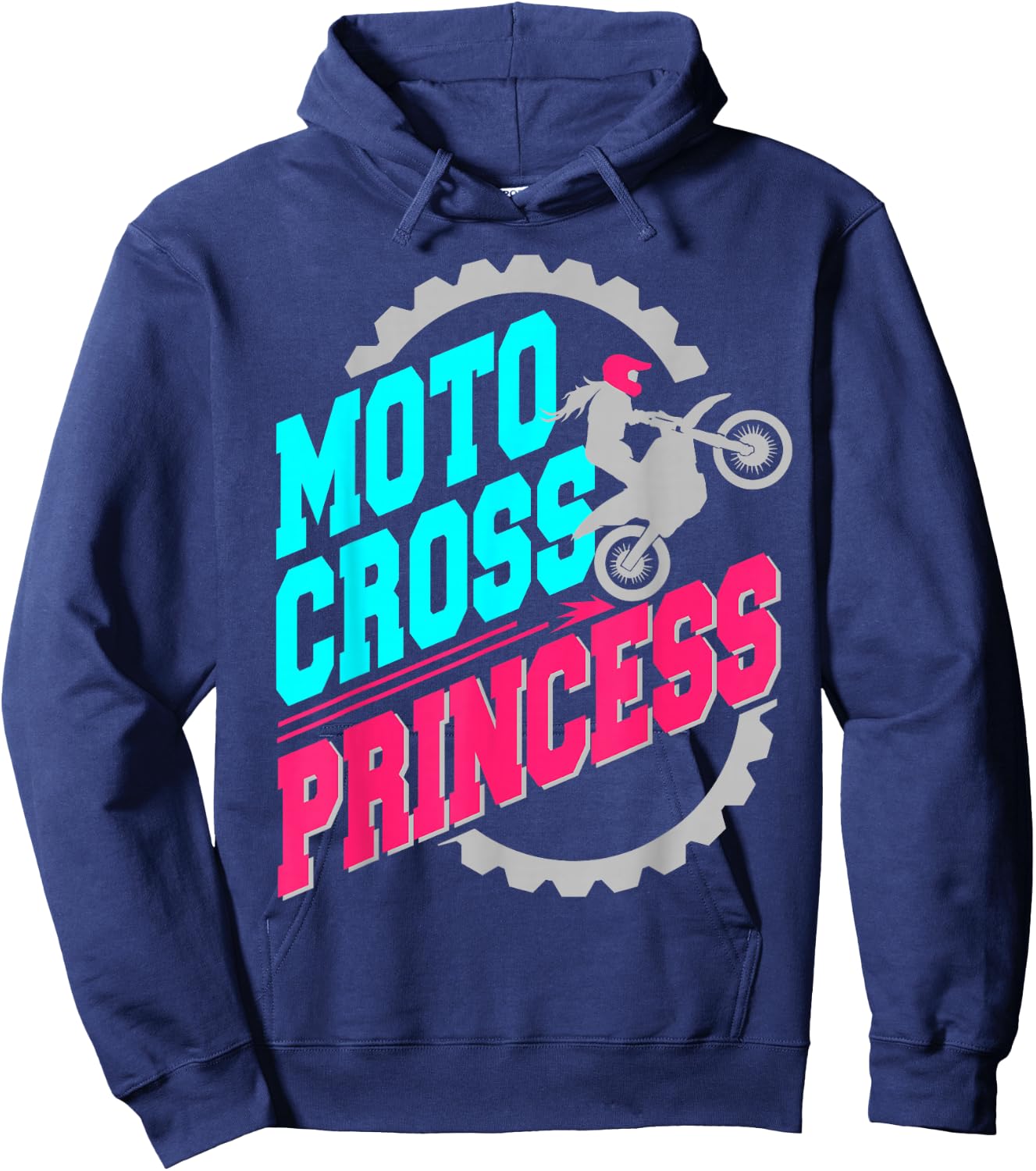 Motocross Princess Girls Women Dirt Bike Rider Hoodie - Hoodie | Navy