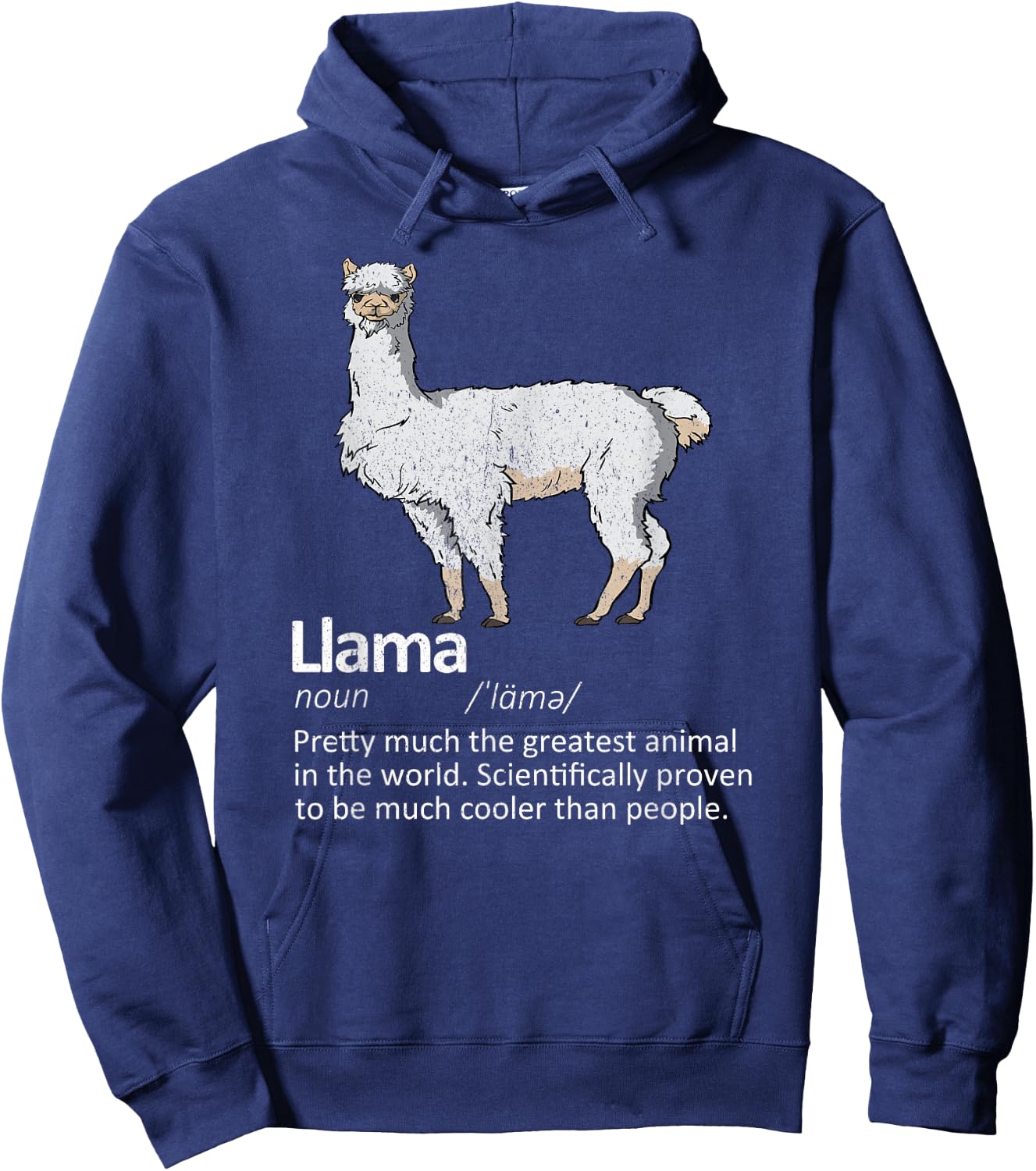 Llama Funny Definition | Llama Lover Owner & Farmer Gift Hoodie - Hoodie | Navy