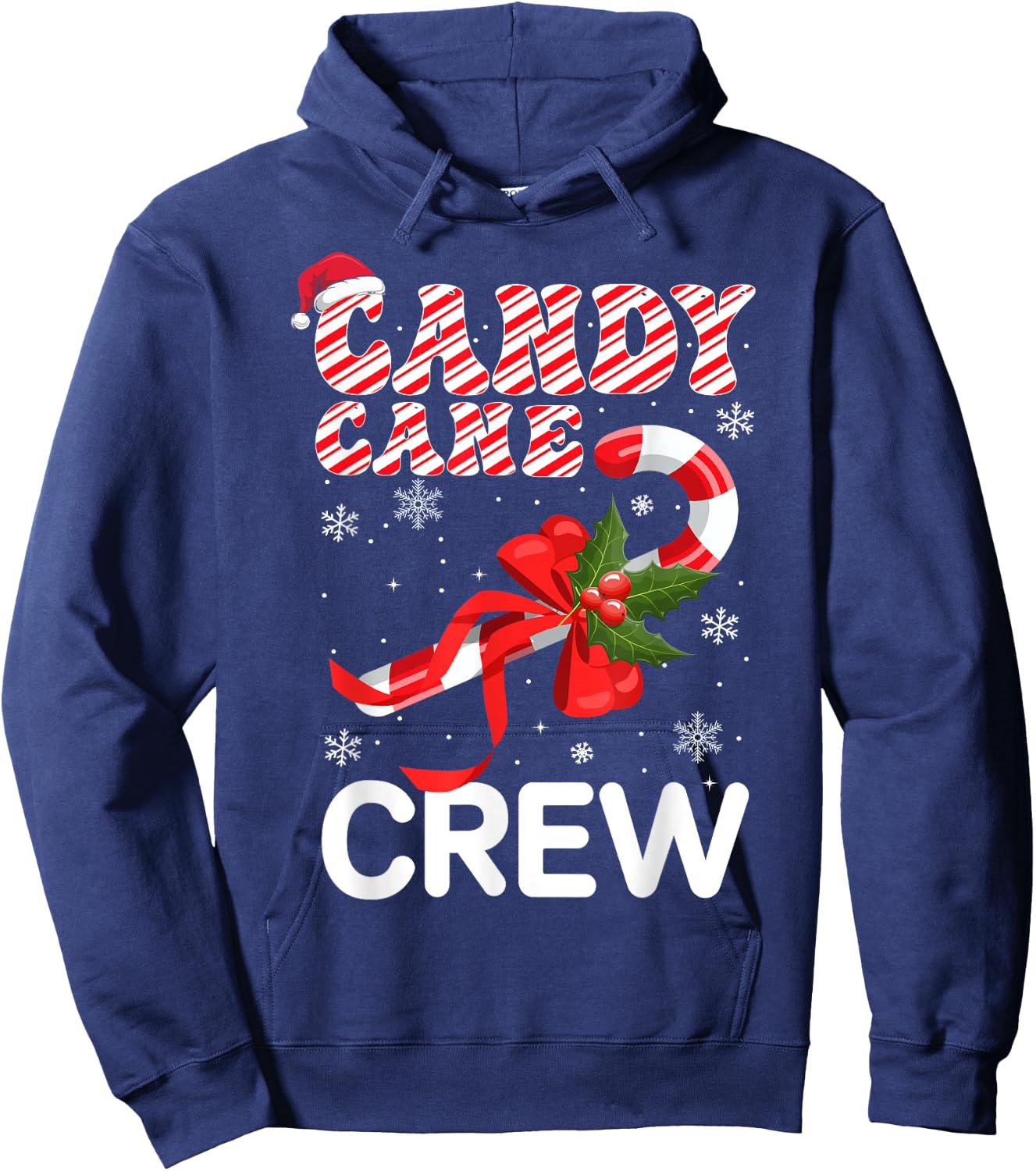 Candy Cane Crew Funny Christmas Candy Hoodie - Hoodie | Navy