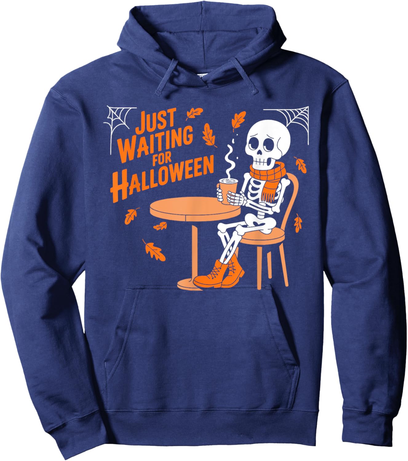 Just Waiting for Halloween Skeleton Hoodie - Hoodie | Navy