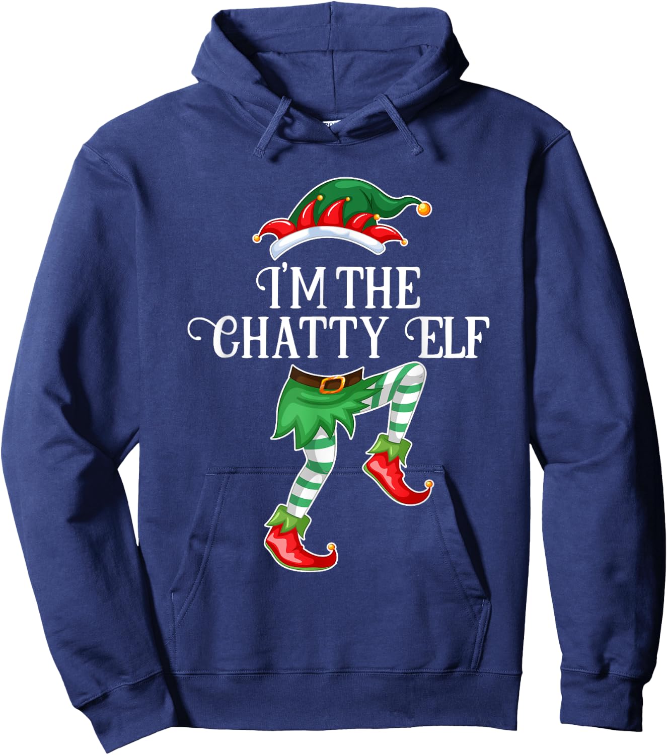 I'm the Chatty Elf Christmas Matching Family Group Gift Hoodie - Hoodie | Navy