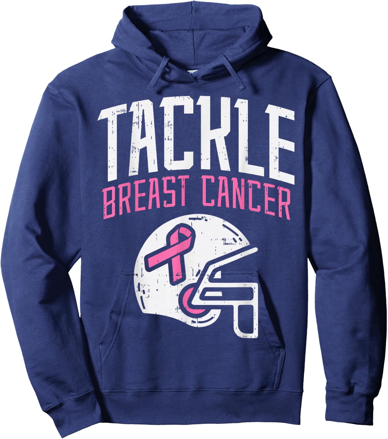 Tackle Breast Cancer Football Breast Cancer Awareness Gift Hoodie - Hoodie | Navy