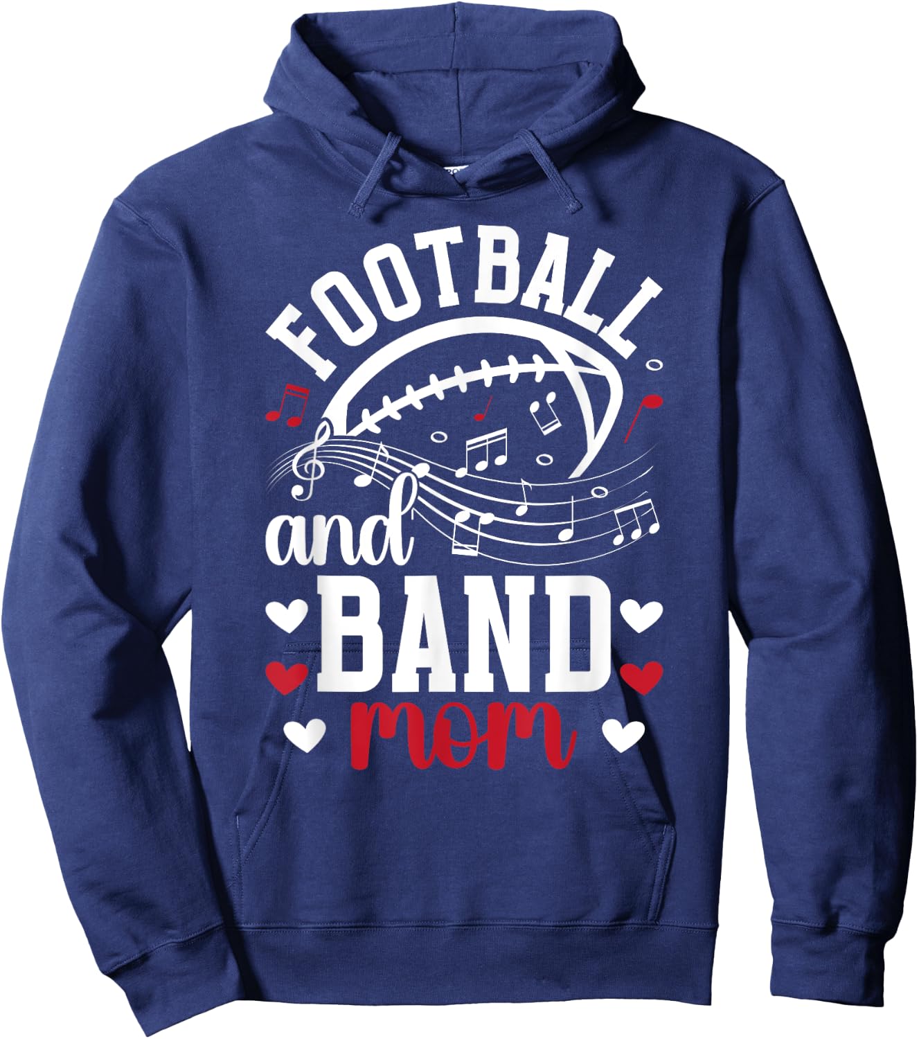 Football And Band Mom Marching Band And Football Mama Hoodie - Hoodie | Navy