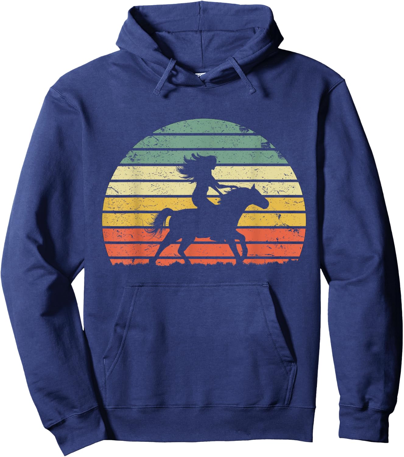 Girl Horse Riding Shirt Vintage Cowgirl Texas Ranch Hoodie - Hoodie | Navy
