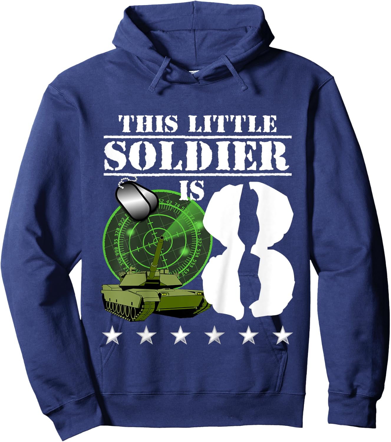 8 Year Old Soldier Birthday Military Themed Camo 8th Gift Hoodie - Hoodie | Navy