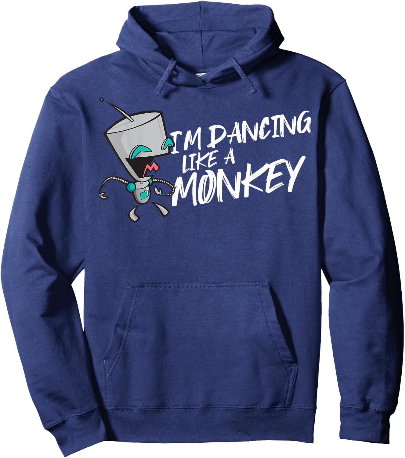 Invader Zim Gir I'm Dancing Like A Monkey Portrait Hoodie - Hoodie | Navy