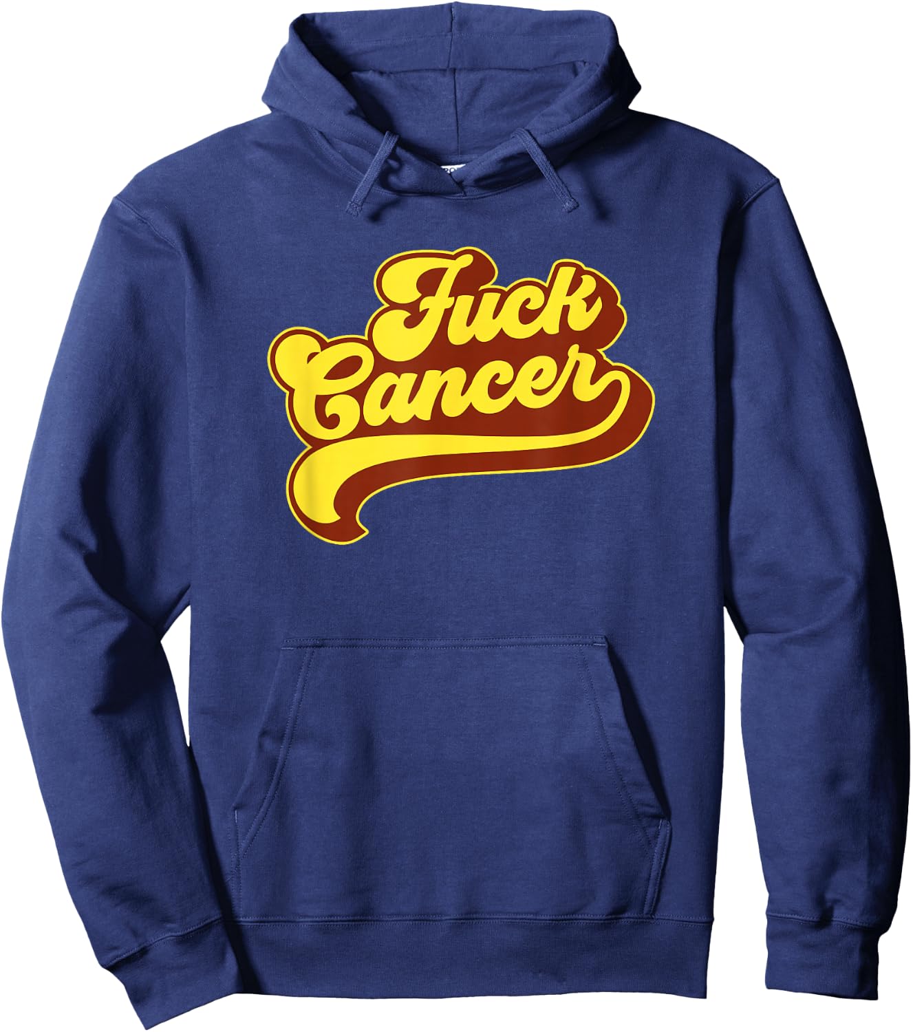Fuck on Cancer Retro Gift Cancer Survivor Hoodie - Hoodie | Navy