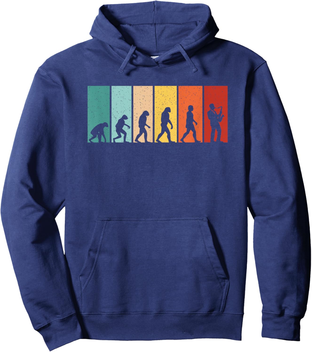 Funny Evolution Saxophonist Saxophone Player Men Women Kids Hoodie - Hoodie | Navy