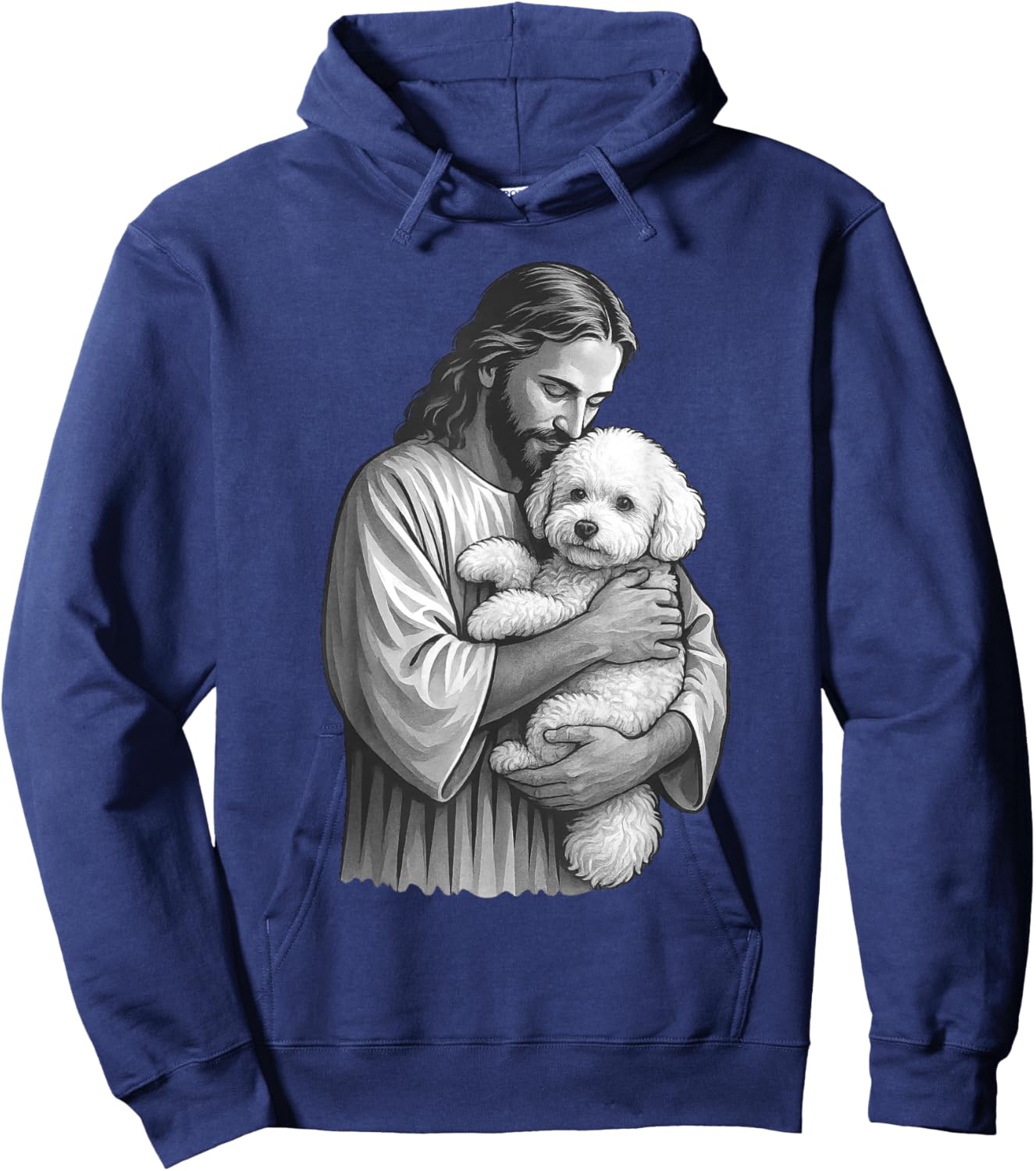 Bichon Frise And Jesus Christian Faith Dog Lover Hoodie - Hoodie | Navy