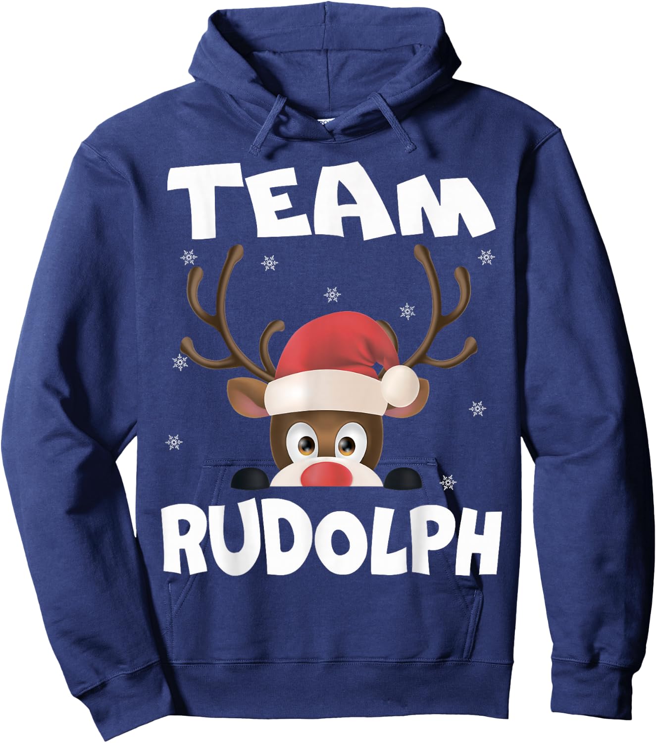 Team Rudolph Funny Xmas Reindeer Deer Lover Gift Design Hoodie - Hoodie | Navy