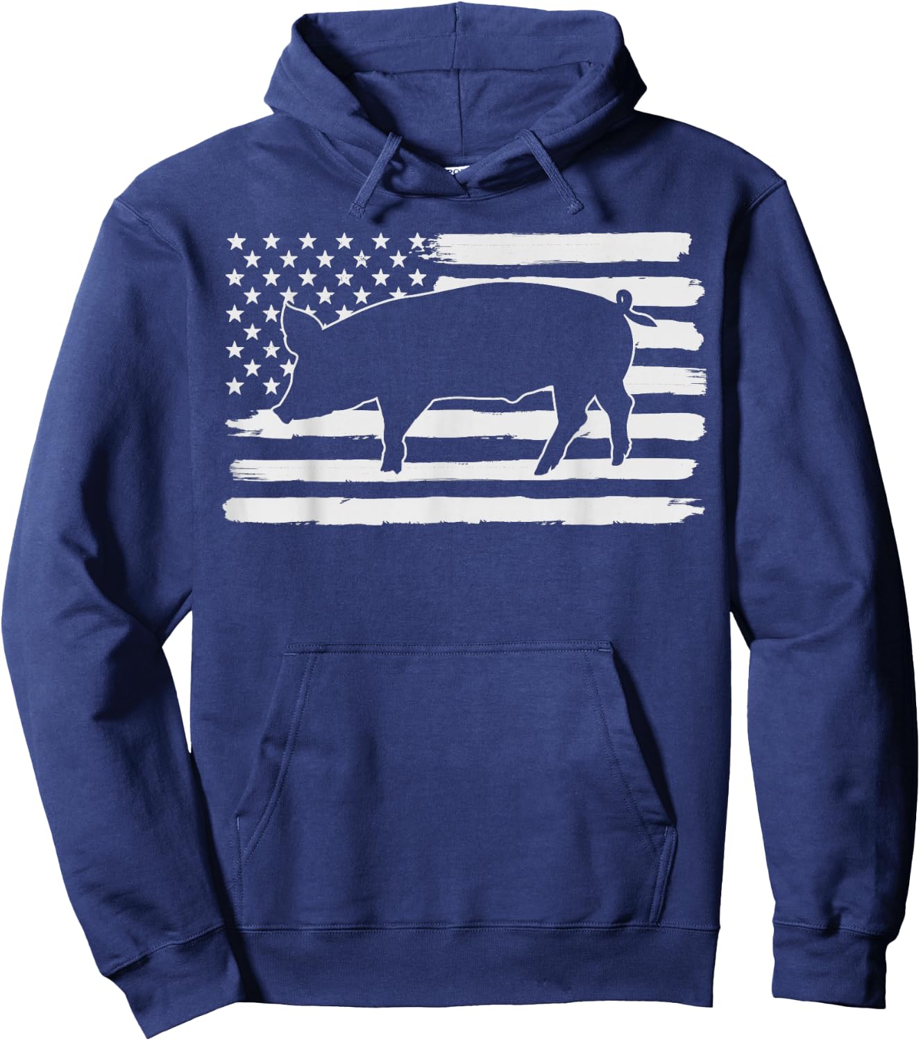 Pigs 4th Of July USA Flag US America Hoodie - Hoodie | Navy