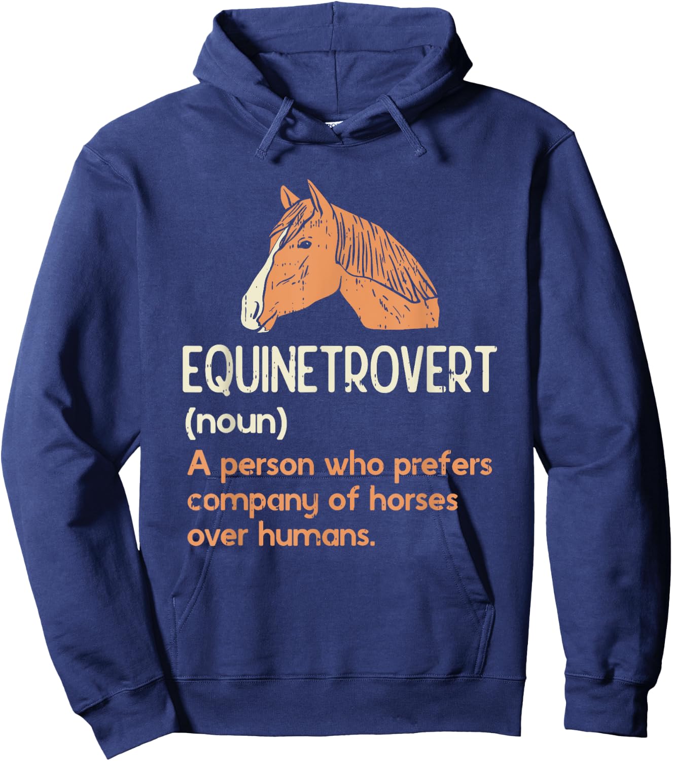 Fun Horse Lover Humor | Funny Horse Definition Hoodie - Hoodie | Navy