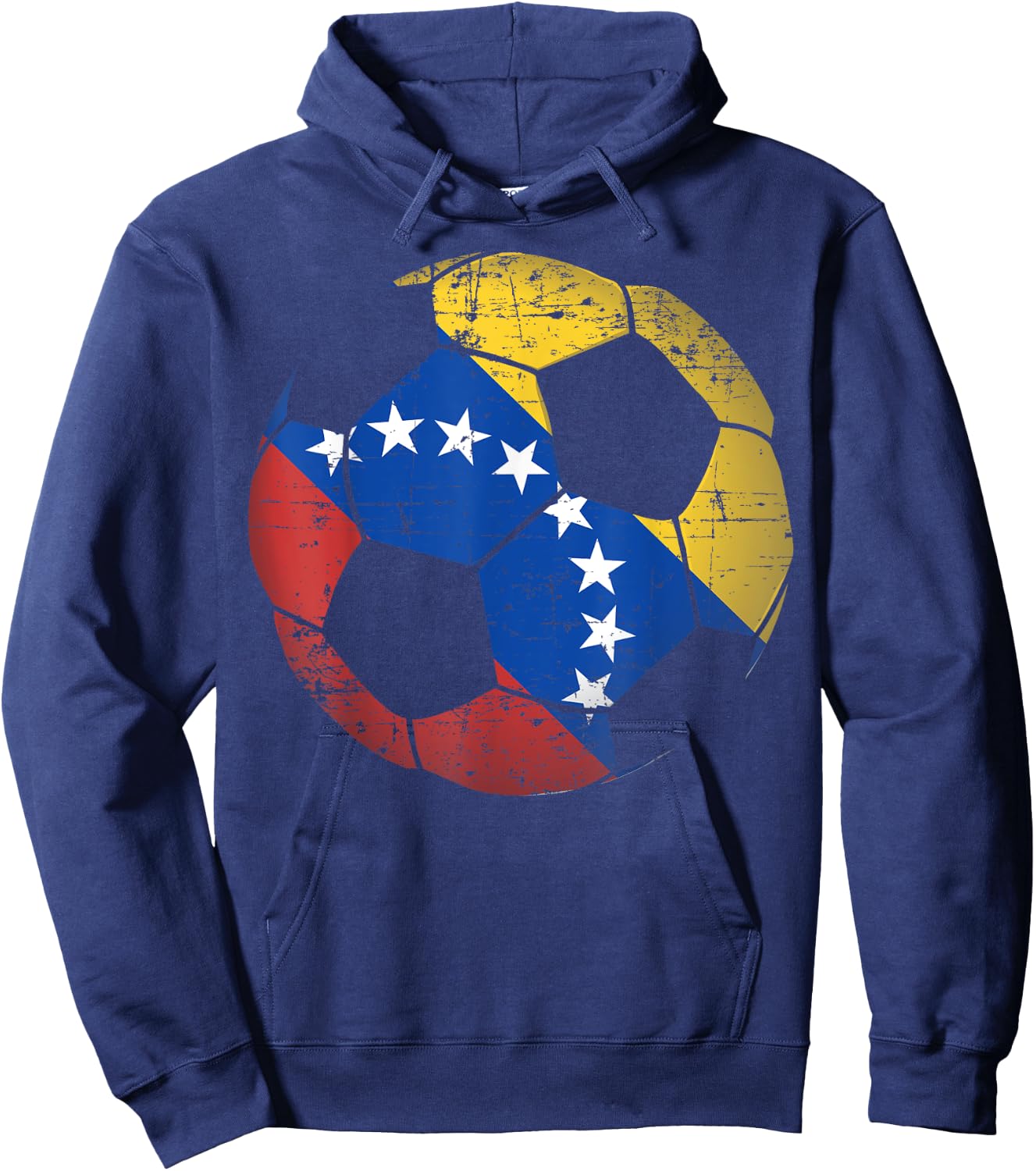 Venezuela Soccer Ball Flag - Venezuelan Football Soccer Hoodie - Hoodie | Navy