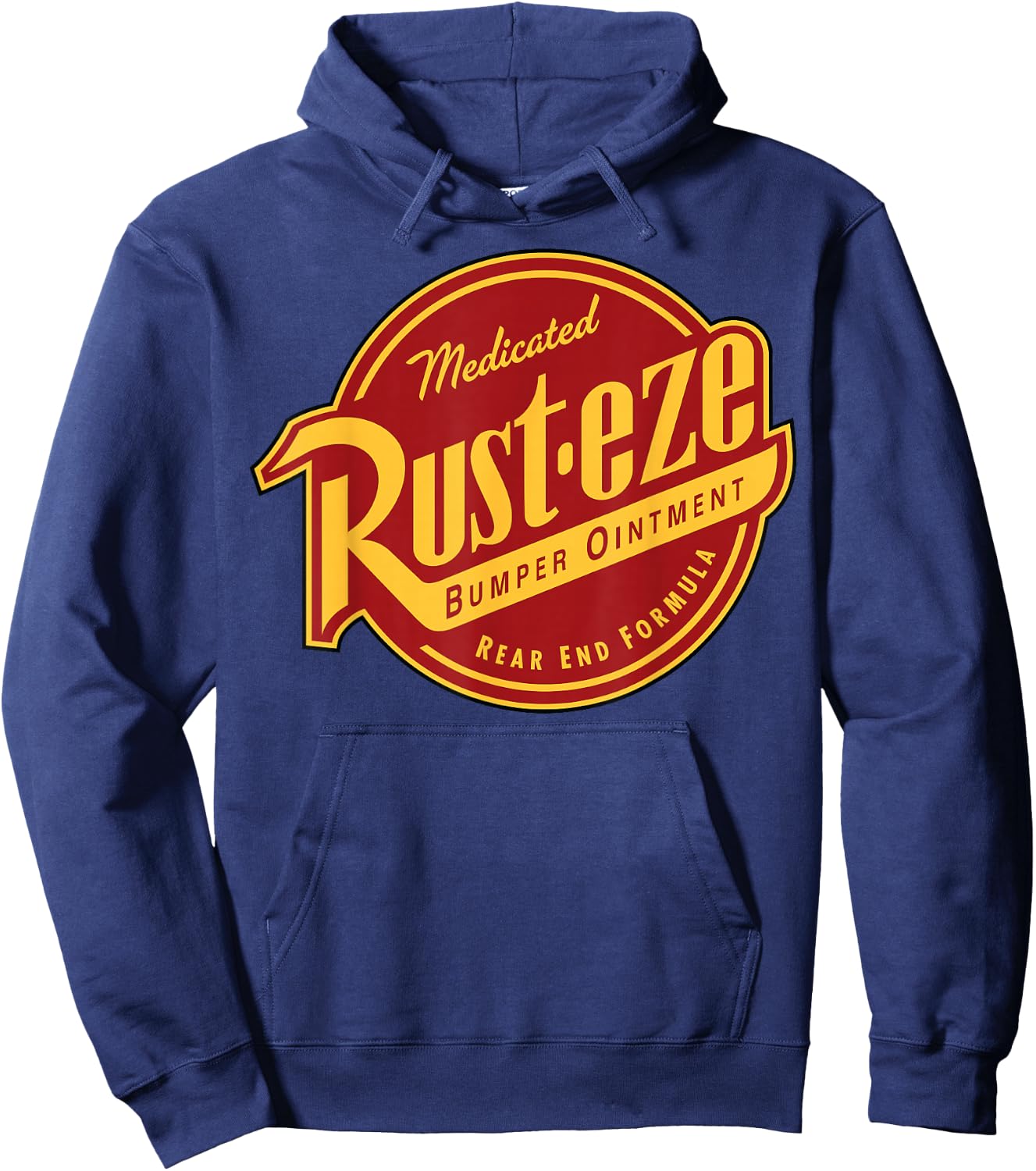 Disney Pixar Cars 2 Rust-Eze Ointment Vintage Badge Logo Hoodie - Hoodie | Navy