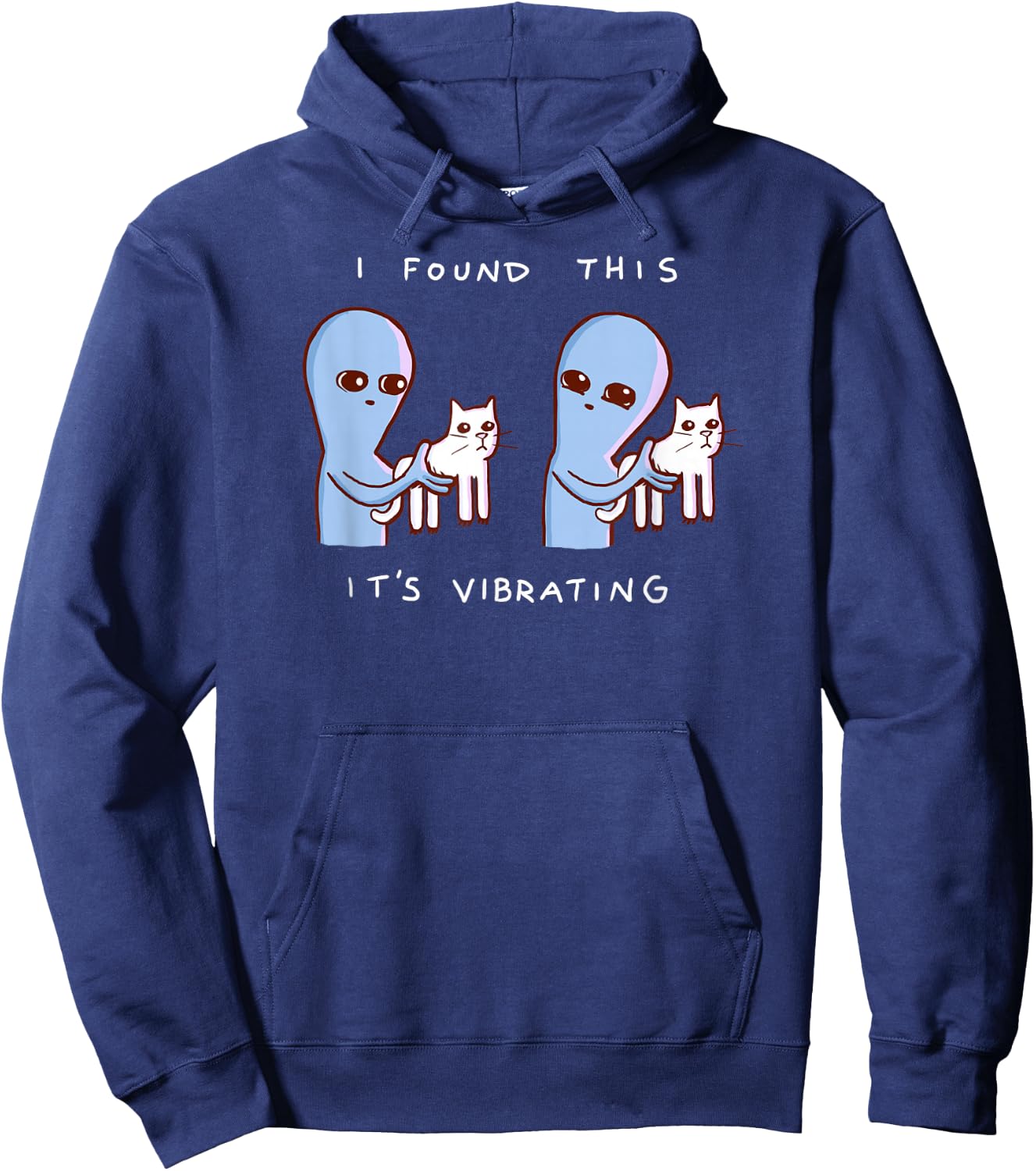 Threadless Nathan W. Pyle It's Vibrating Graphic Hoodie - Hoodie | Navy