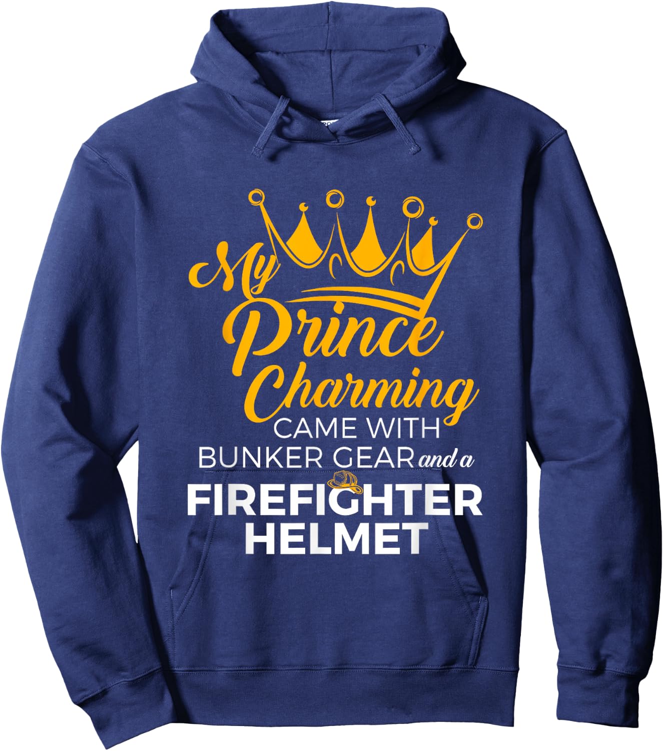 Cute Firefighter Wife Fire Girlfriend Fireman GF Quote Hoodie - Hoodie | Navy