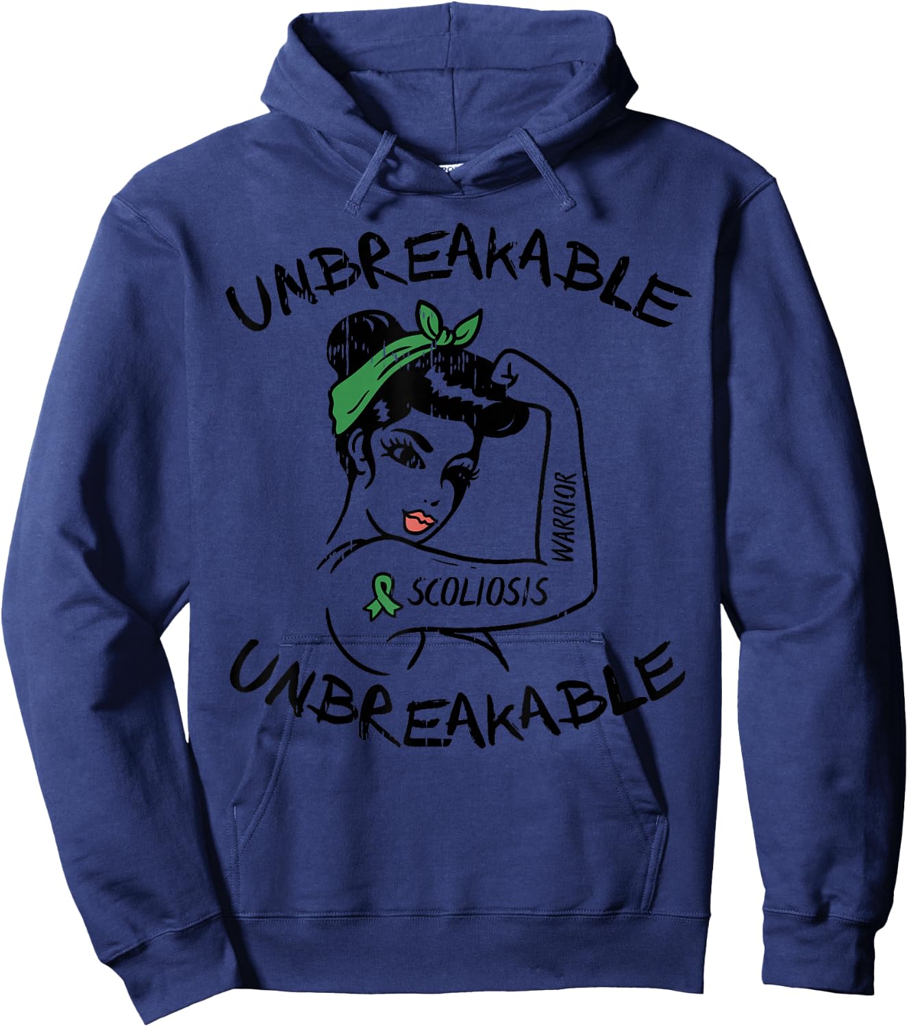 Scoliosis Warrior Unbreakable Awareness Support Women Hoodie - Hoodie | Navy