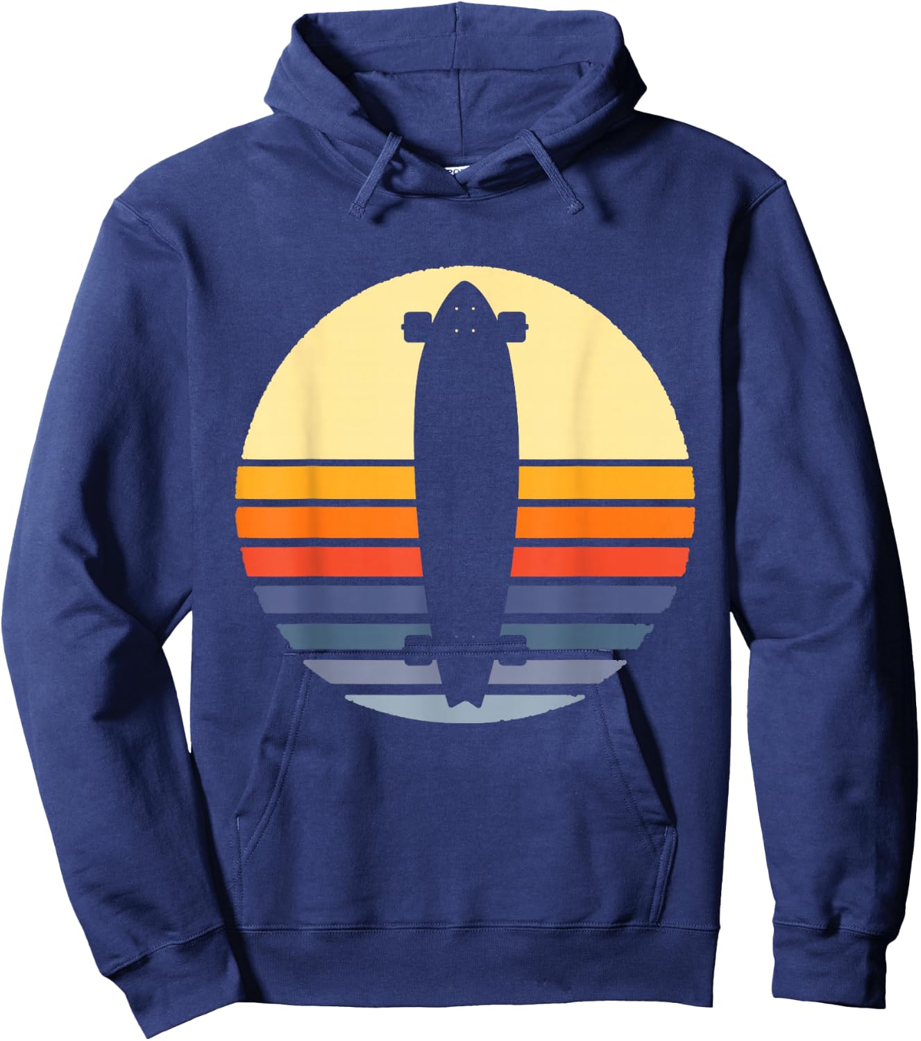 Retro Longboard Gift Longboarding Lovers And Longboarder Hoodie - Hoodie | Navy