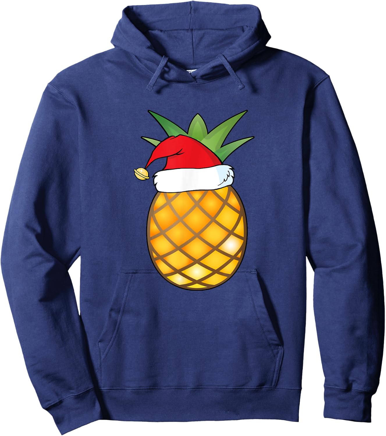Funny Pineapple Christmas Shirt Santa Hat Fruit Kids Gift Hoodie - Hoodie | Navy