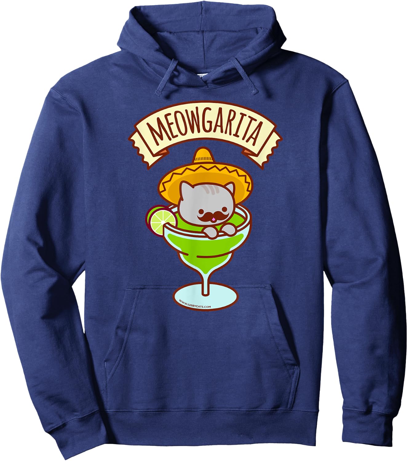Funny Cat - MEOWGARITA - Mustache, Sombrero, Summer Hoodie - Hoodie | Navy