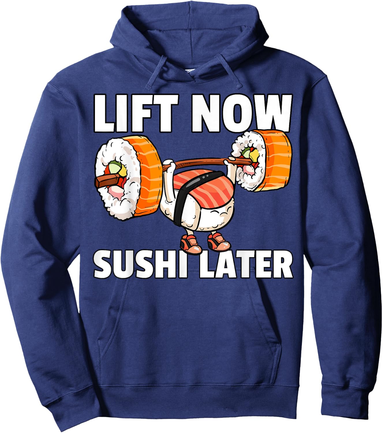 Sushi Weight Lifting Fitness Workout Training Gym Hoodie - Hoodie | Navy