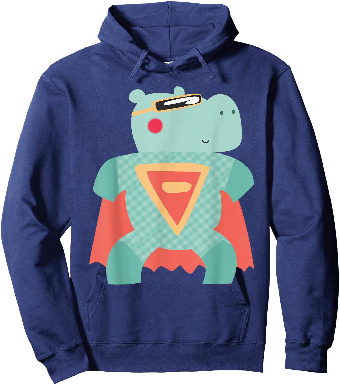 Cute Superhero Animals | Hippo Hero & Gift Hoodie - Hoodie | Navy