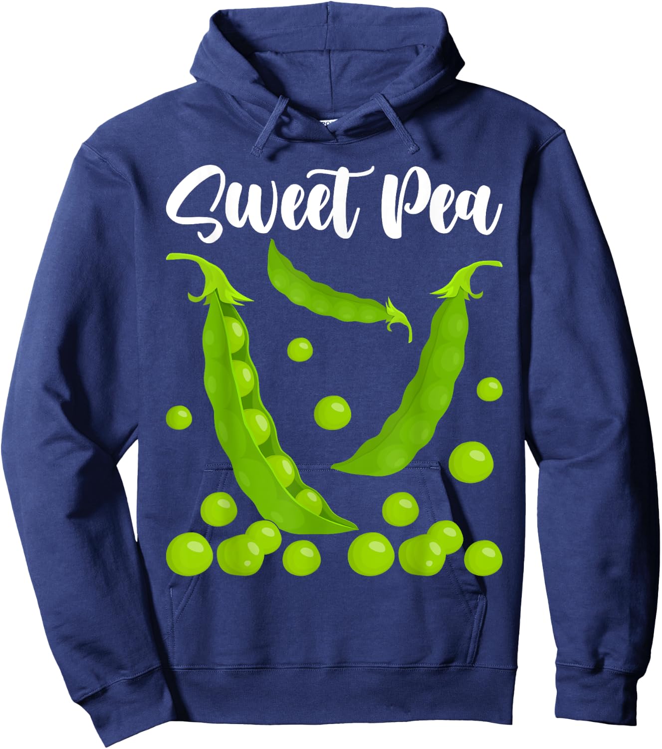 Sweet Pea Cute Adorable Vegetable Minimal Kawaii Hoodie - Hoodie | Navy