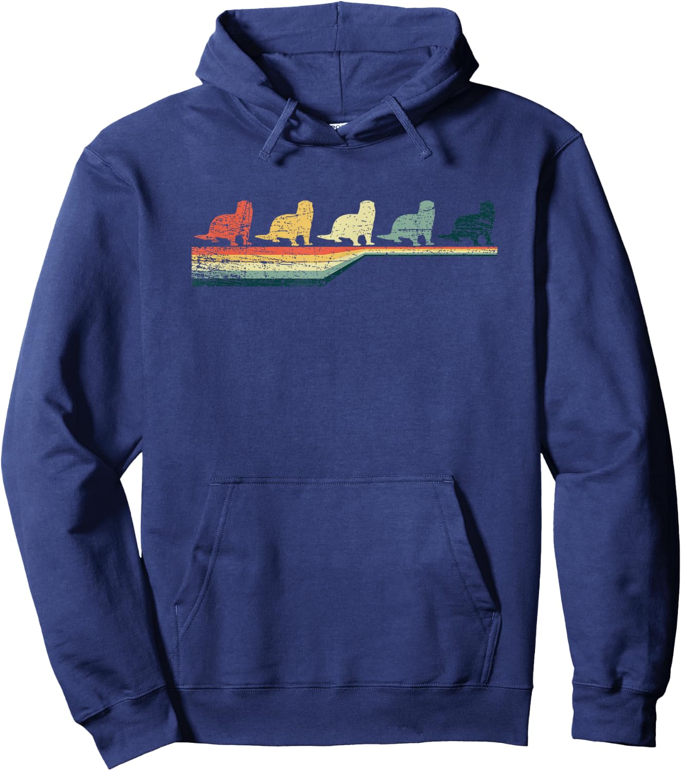 Vintage Retro Otter Hoodie - Hoodie | Navy