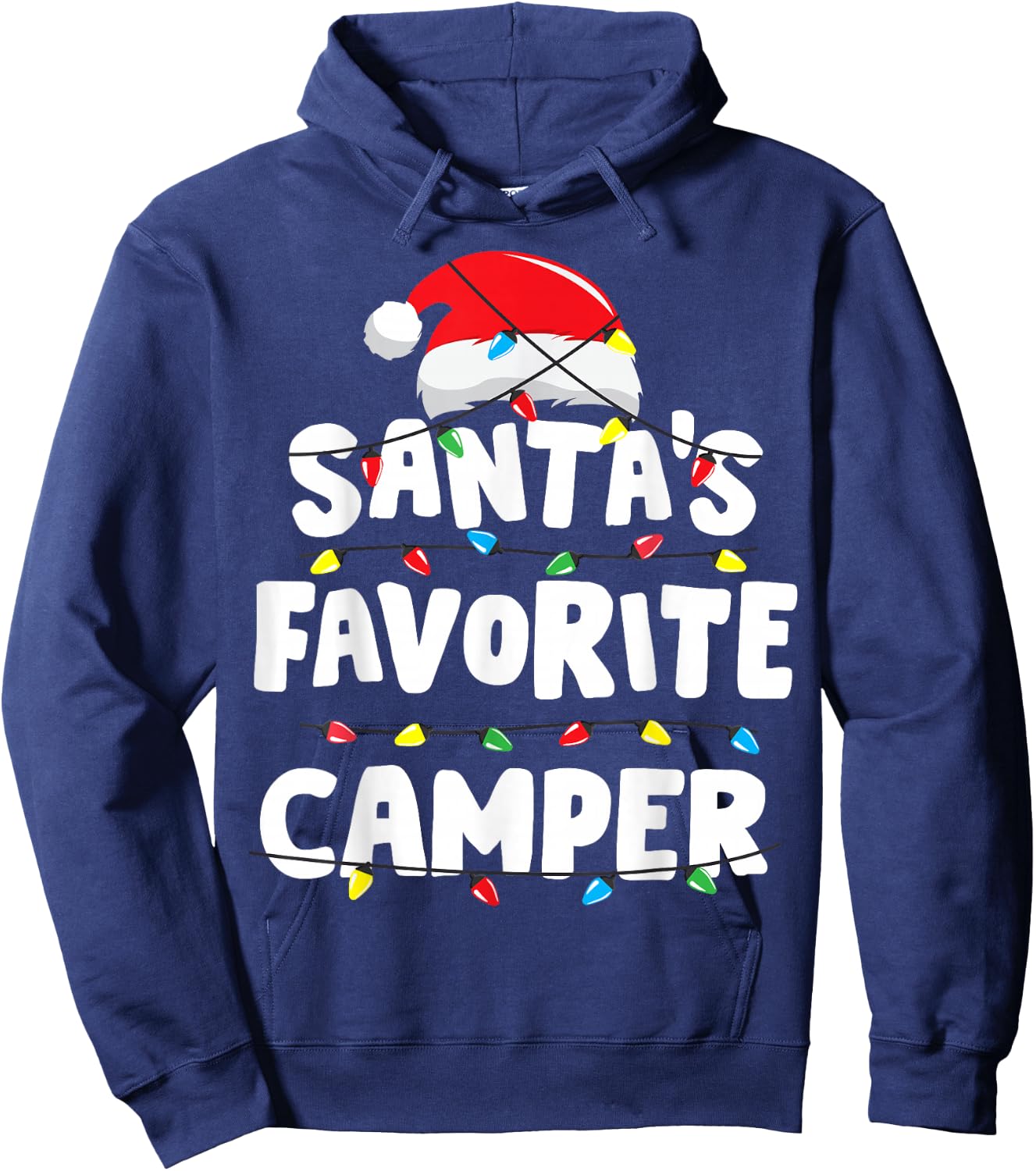Camper Camping Christmas Santa's Favorite Funny Xmas Hoodie - Hoodie | Navy