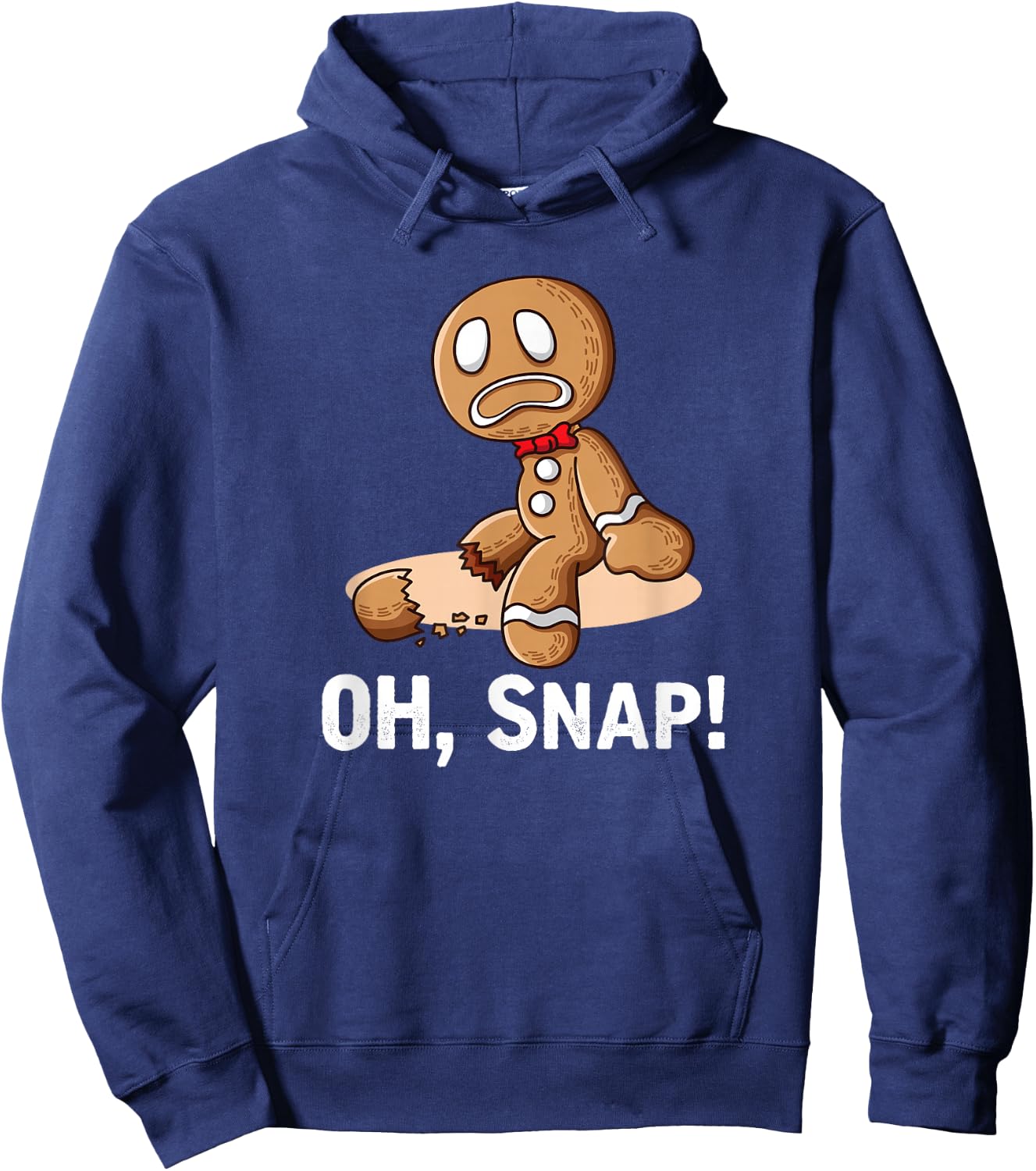 Oh Snap Gingerbread Cookie Man Broken Leg Hoodie - Hoodie | Navy