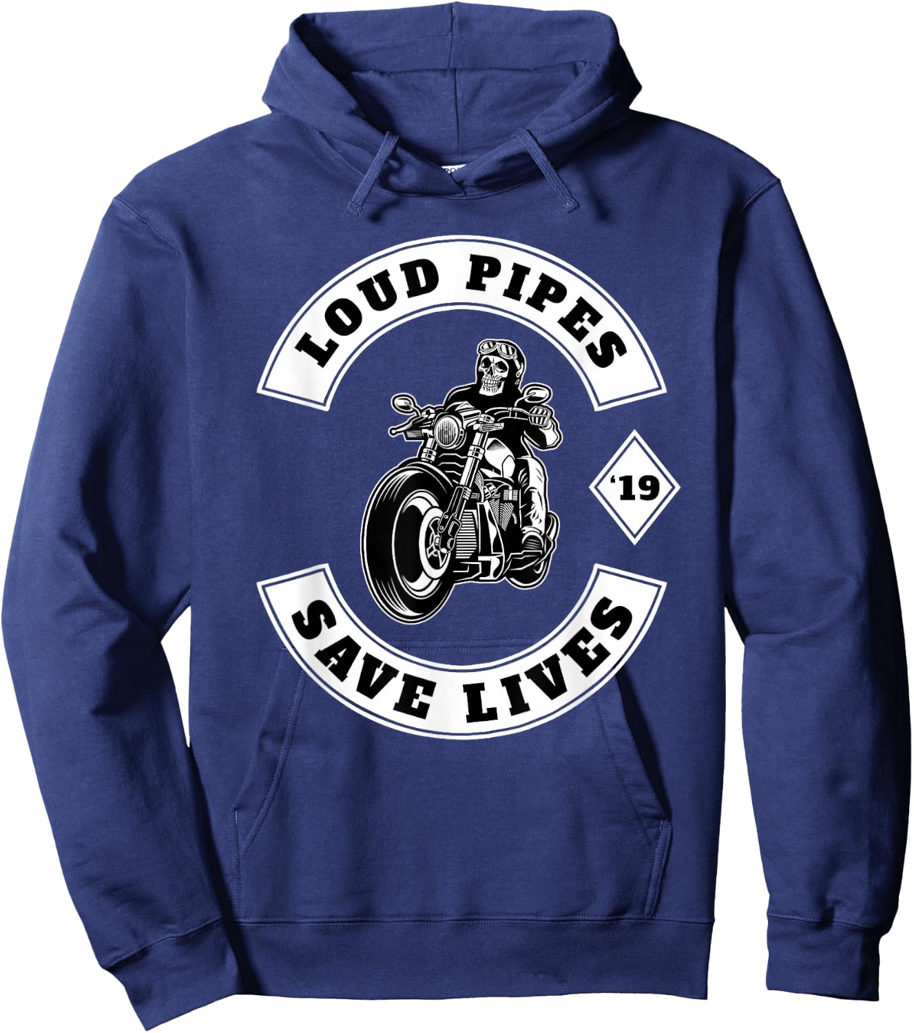 Loud Pipes Save Lives - Biker Hoodie - Hoodie | Navy