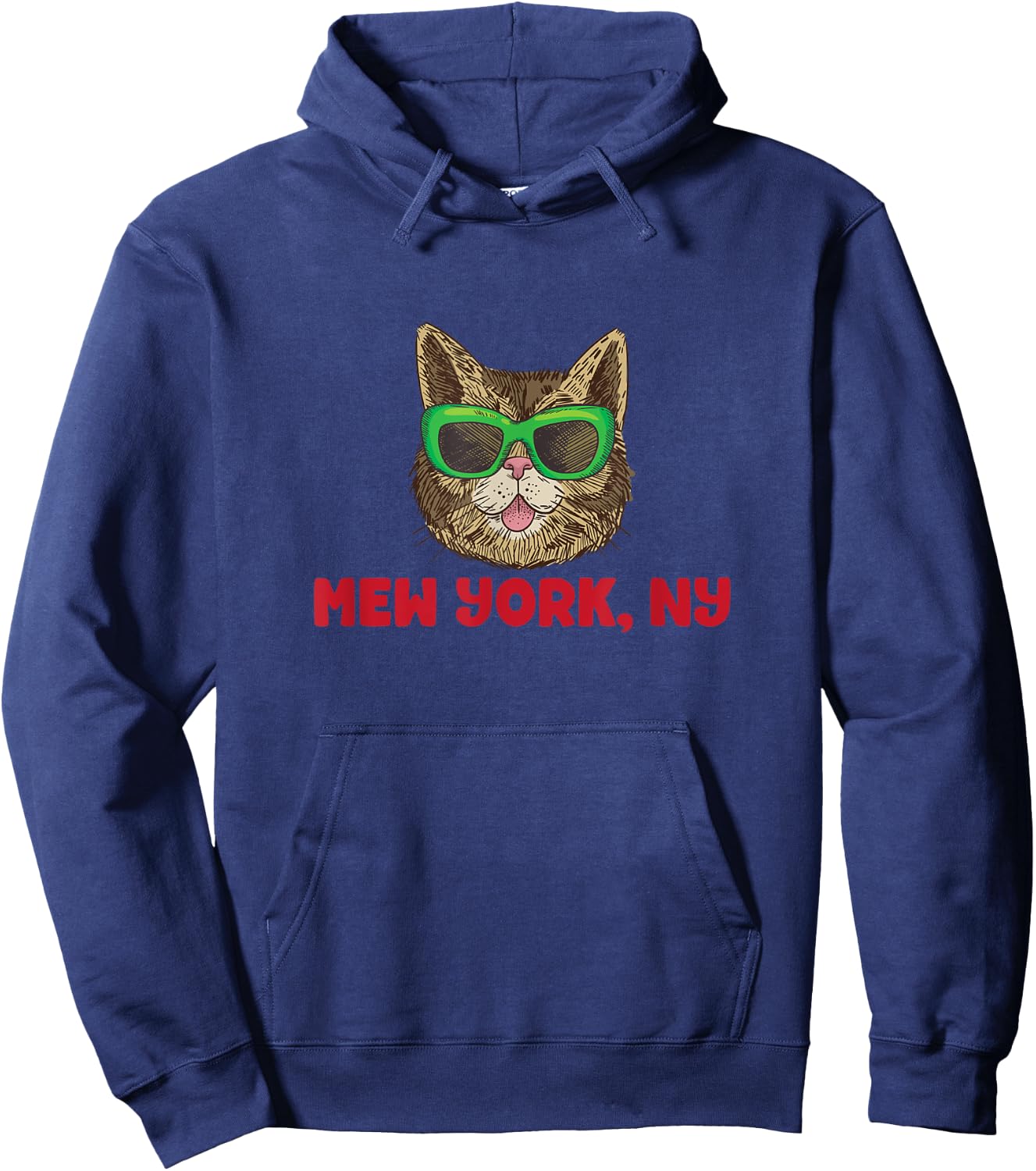 Mew York (New York) - Funny NY City State Cat Pun Men Women Girls Kids Hoodie - Hoodie | Navy