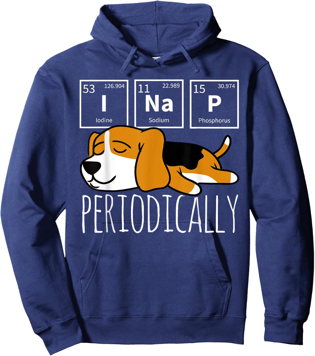 Funny Science I NAP Periodic Table Meme Meh Beagle Dog Gift Hoodie - Hoodie | Navy