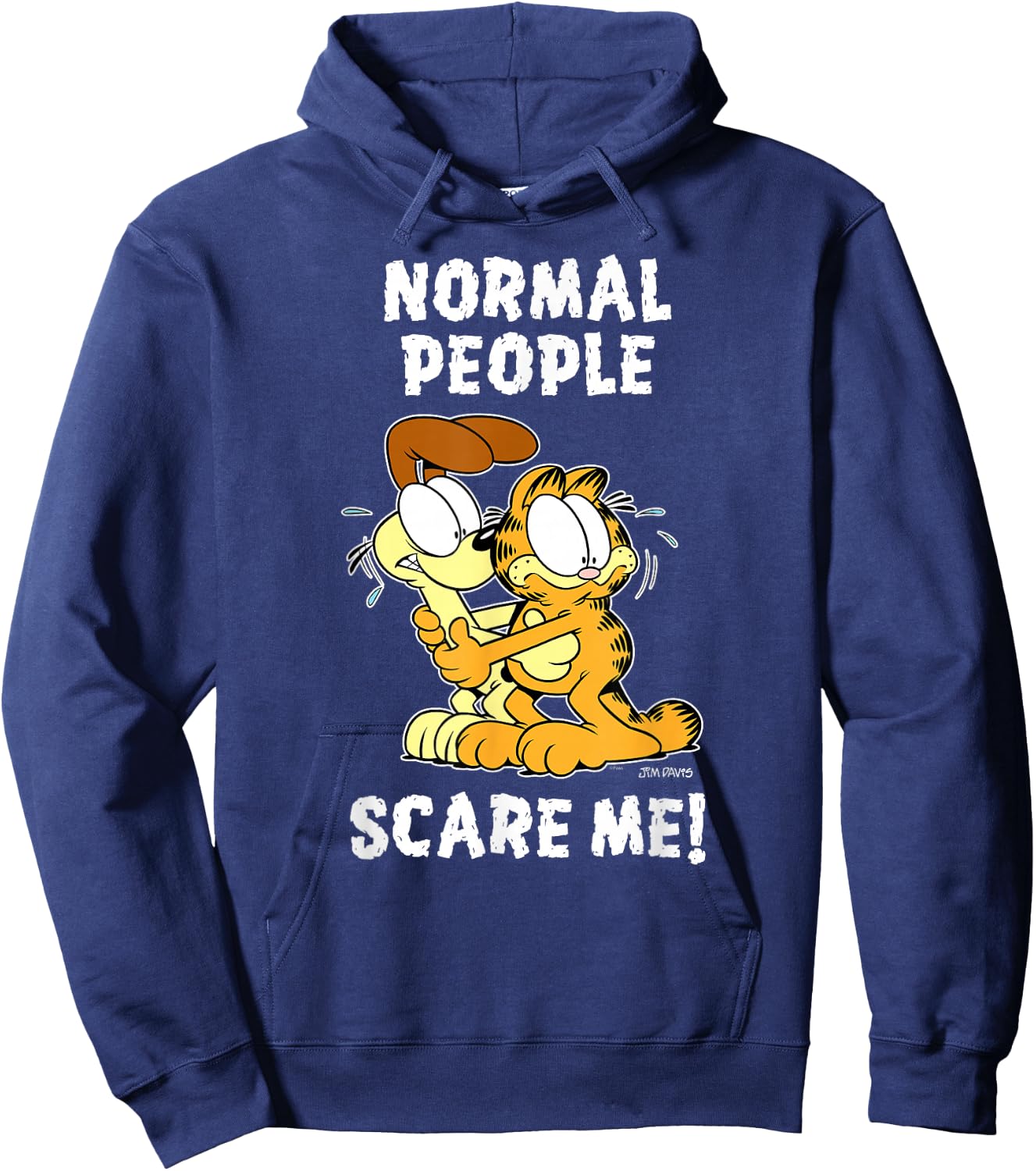 Garfield Normal People Scare Me Cartoon Cat and Dog Hoodie - Hoodie | Navy