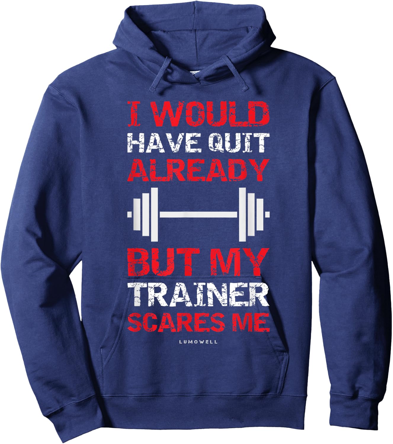 Funny Workout Shirts My Trainer Scares Me Bodybuilding Shirt Hoodie - Hoodie | Navy
