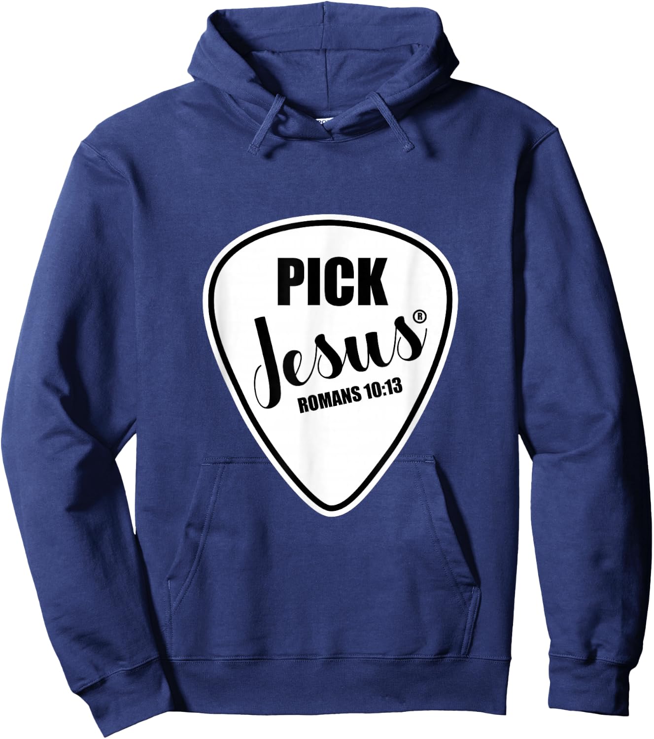 Pick Jesus Shirt Funny Christian Music Guitar Pick Hoodie - Hoodie | Navy