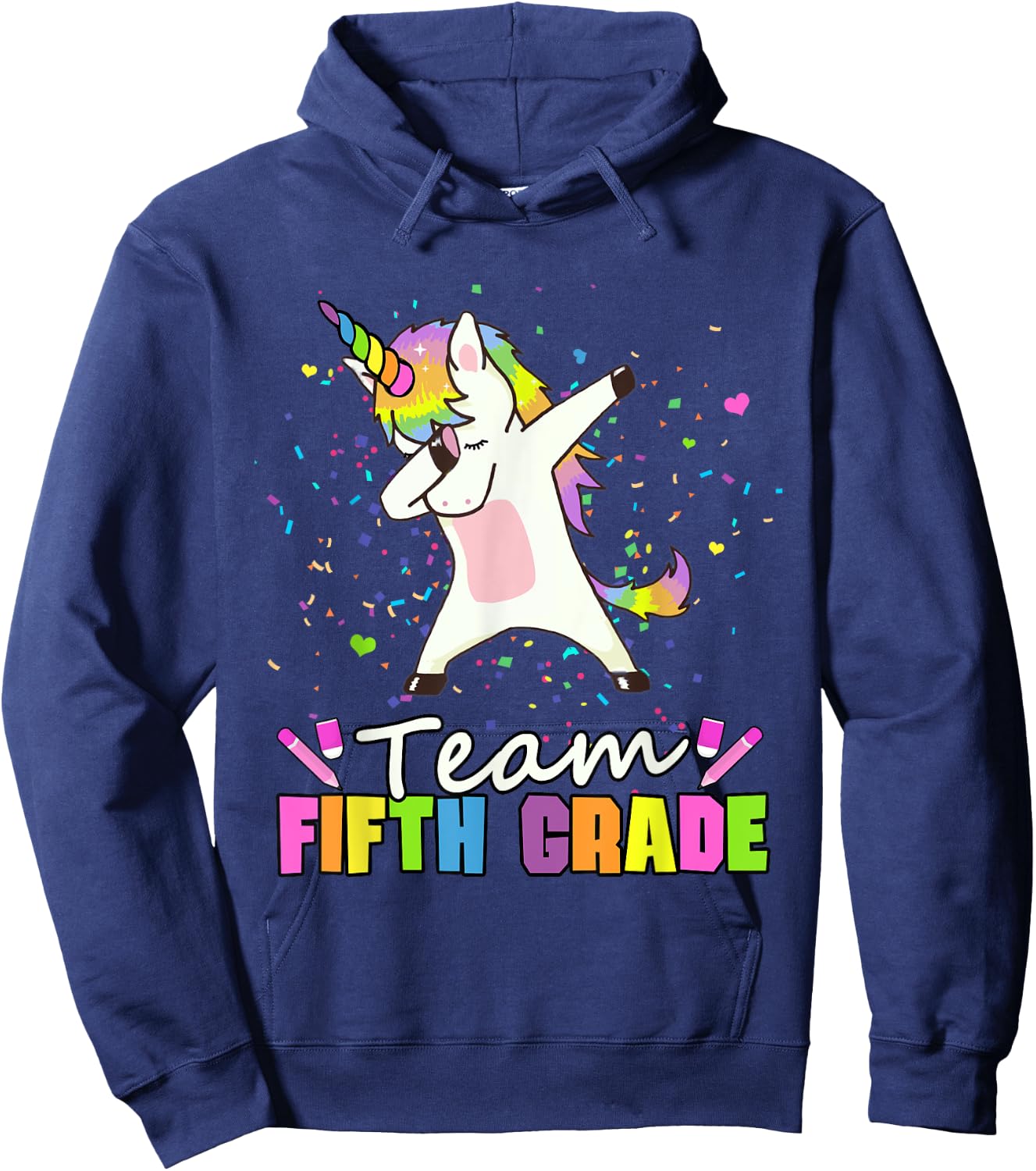 Unicorn Team 5th Grade - Fifth Grade Squad Hoodie - Hoodie | Navy