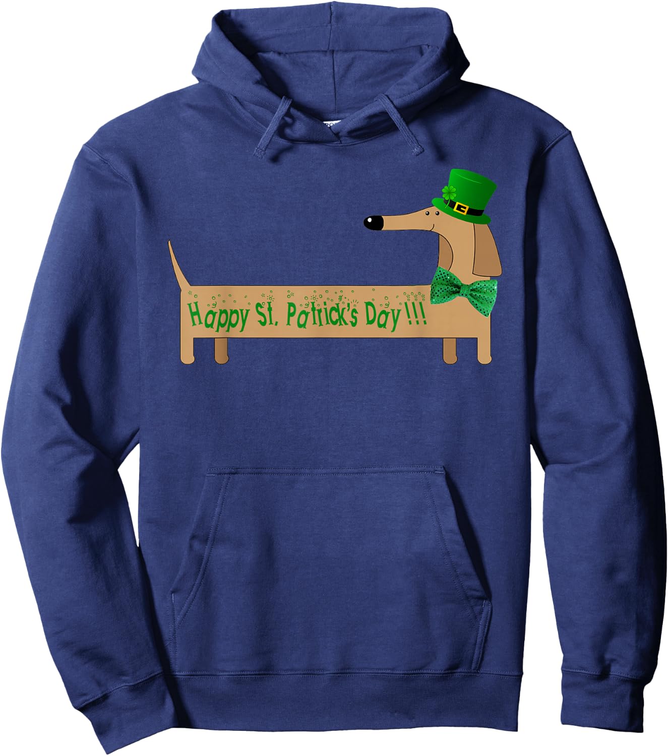 Cute Saint Patrick's Dachshund Doxie Wiener Dog Lover Men Women Kids Hoodie - Hoodie | Navy