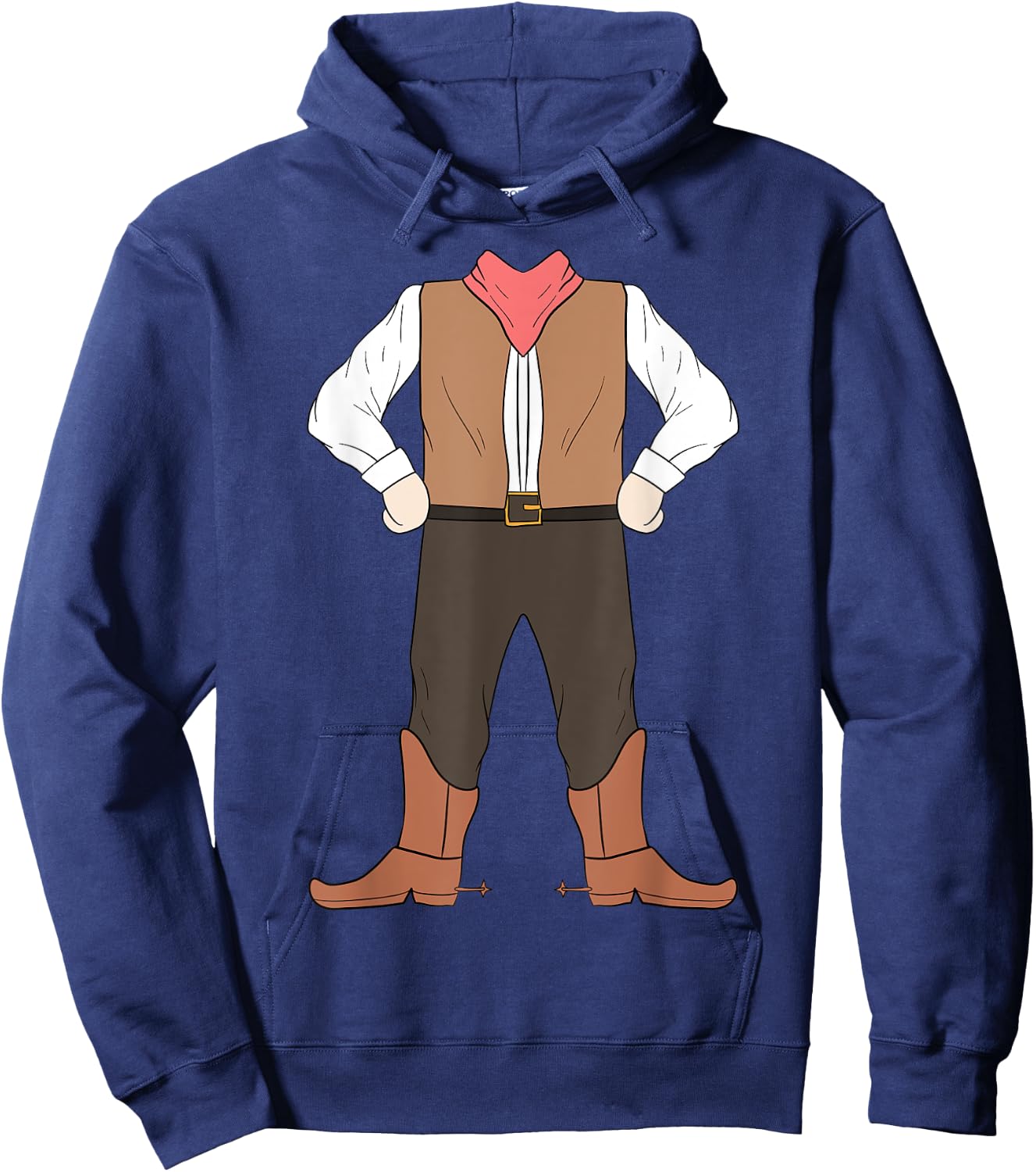 Cowboy Body Costume Easy Halloween Western Sheriff Gift Hoodie - Hoodie | Navy
