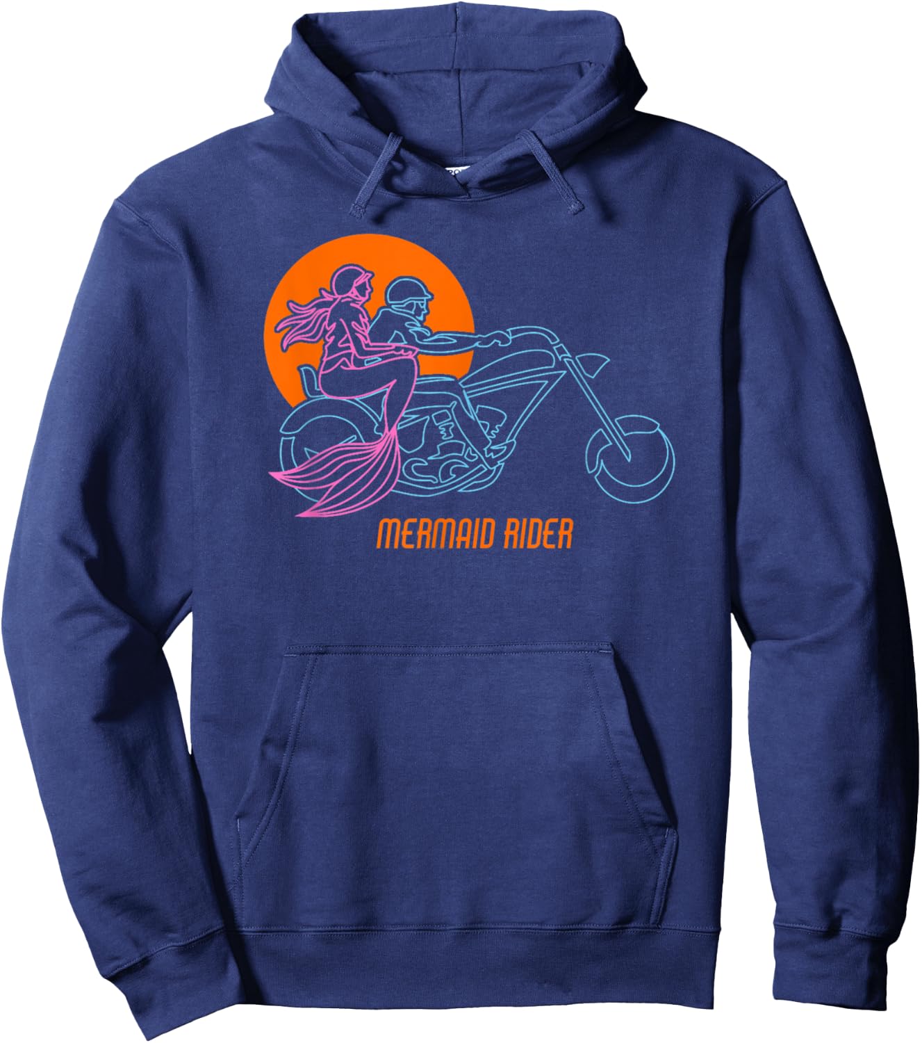 Funny Vintage Biker - Mermaids who love Motorcycles Hoodie - Hoodie | Navy