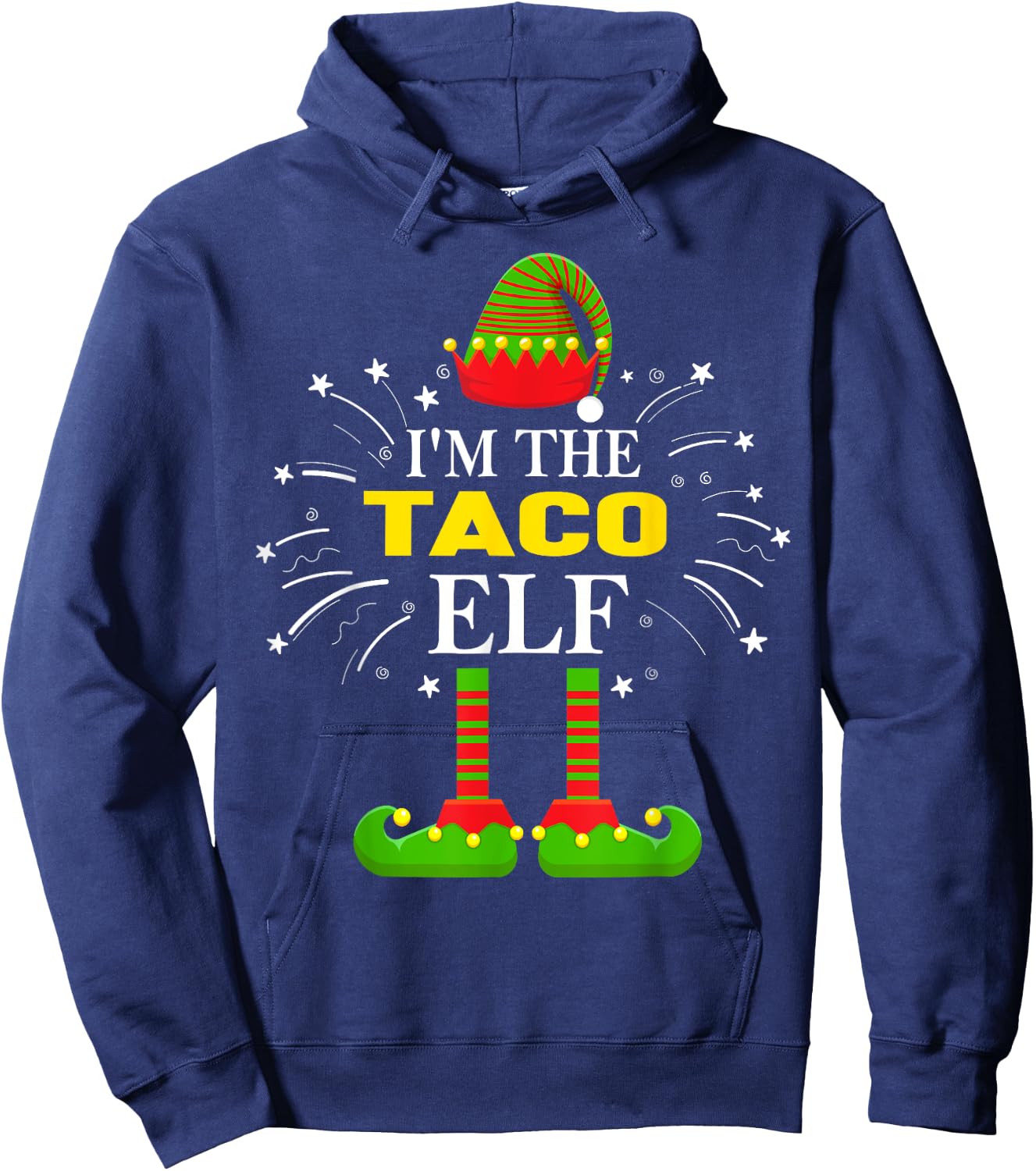 I'm The Taco Elf Matching Funny Family Elf Christmas Gifts Hoodie - Hoodie | Navy