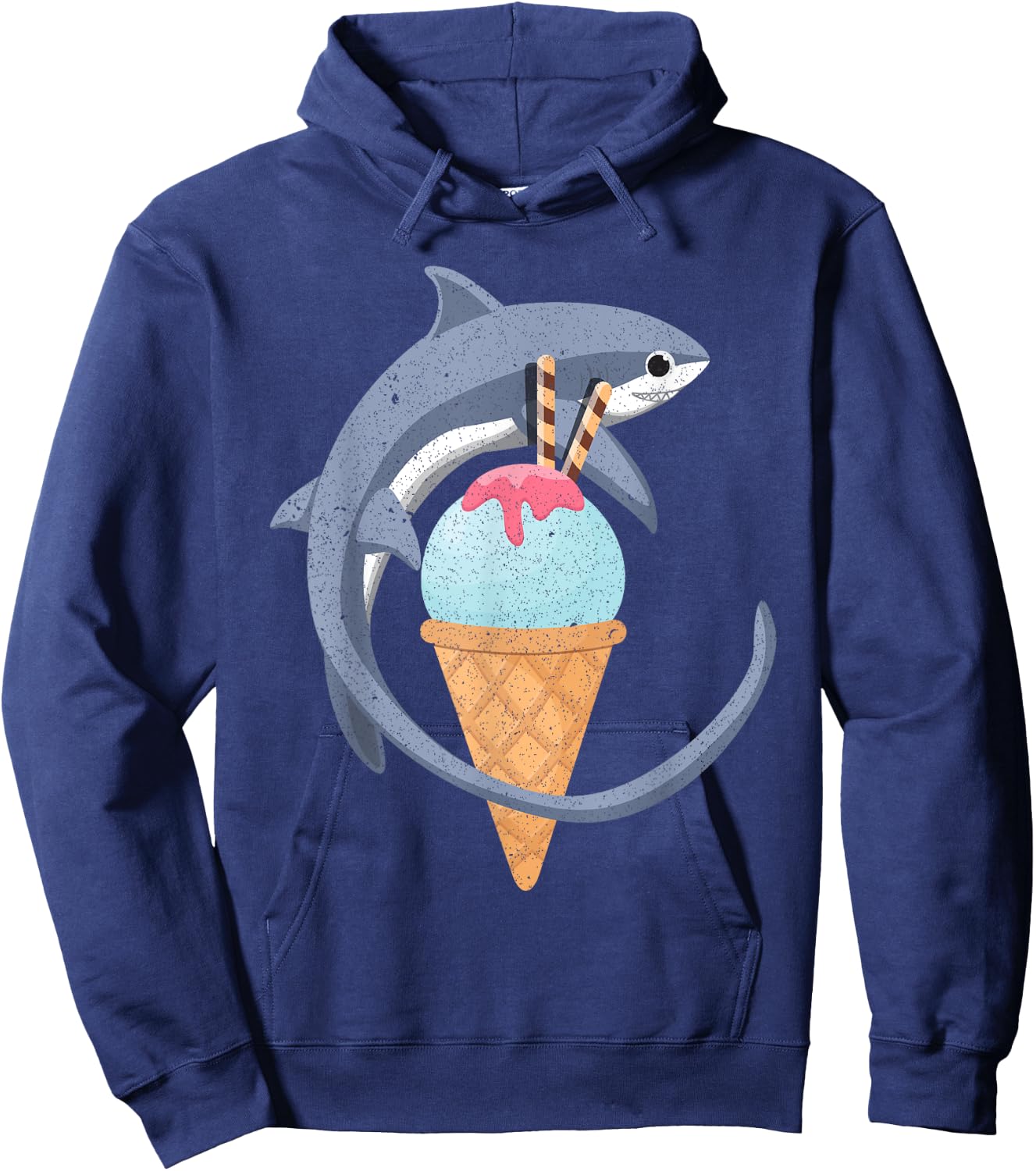 Thresher Shark Shirt T Shirt Sharks & Ice Cream Men Women Girls Kids Hoodie - Hoodie | Navy