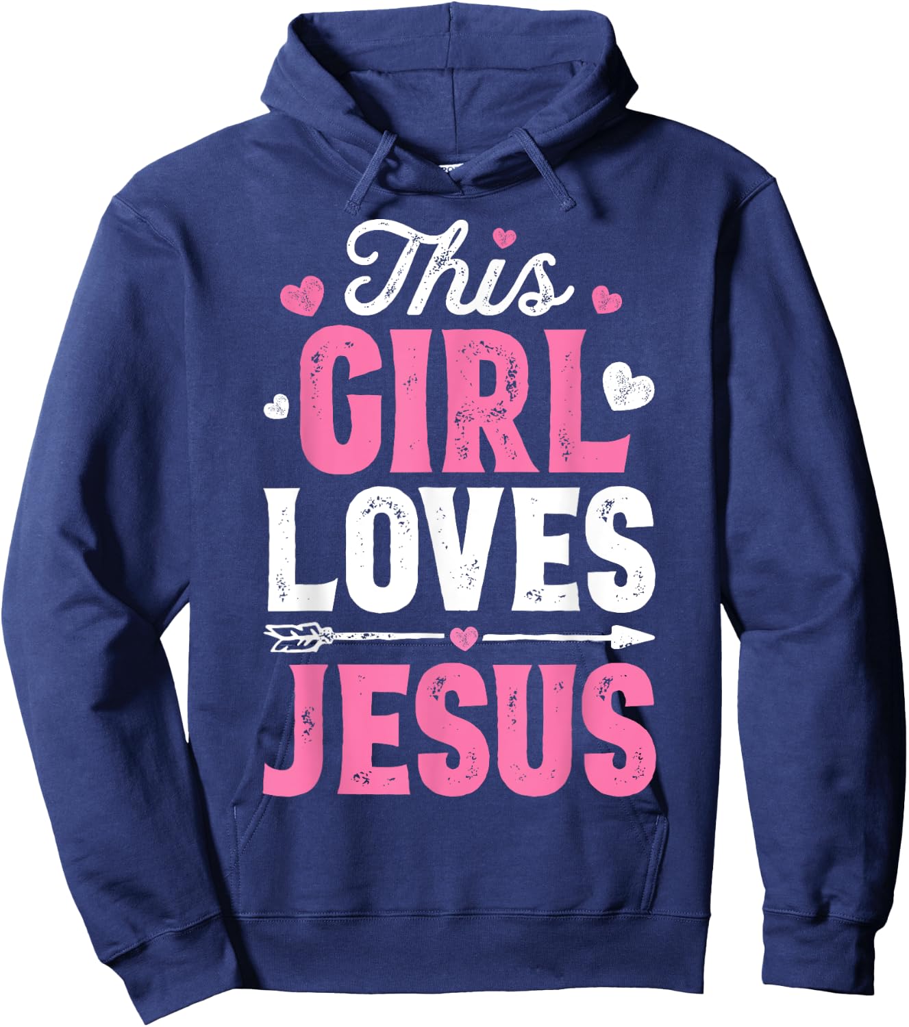 This Girl Loves Jesus Funny Christian Faith Religious Women Hoodie - Hoodie | Navy